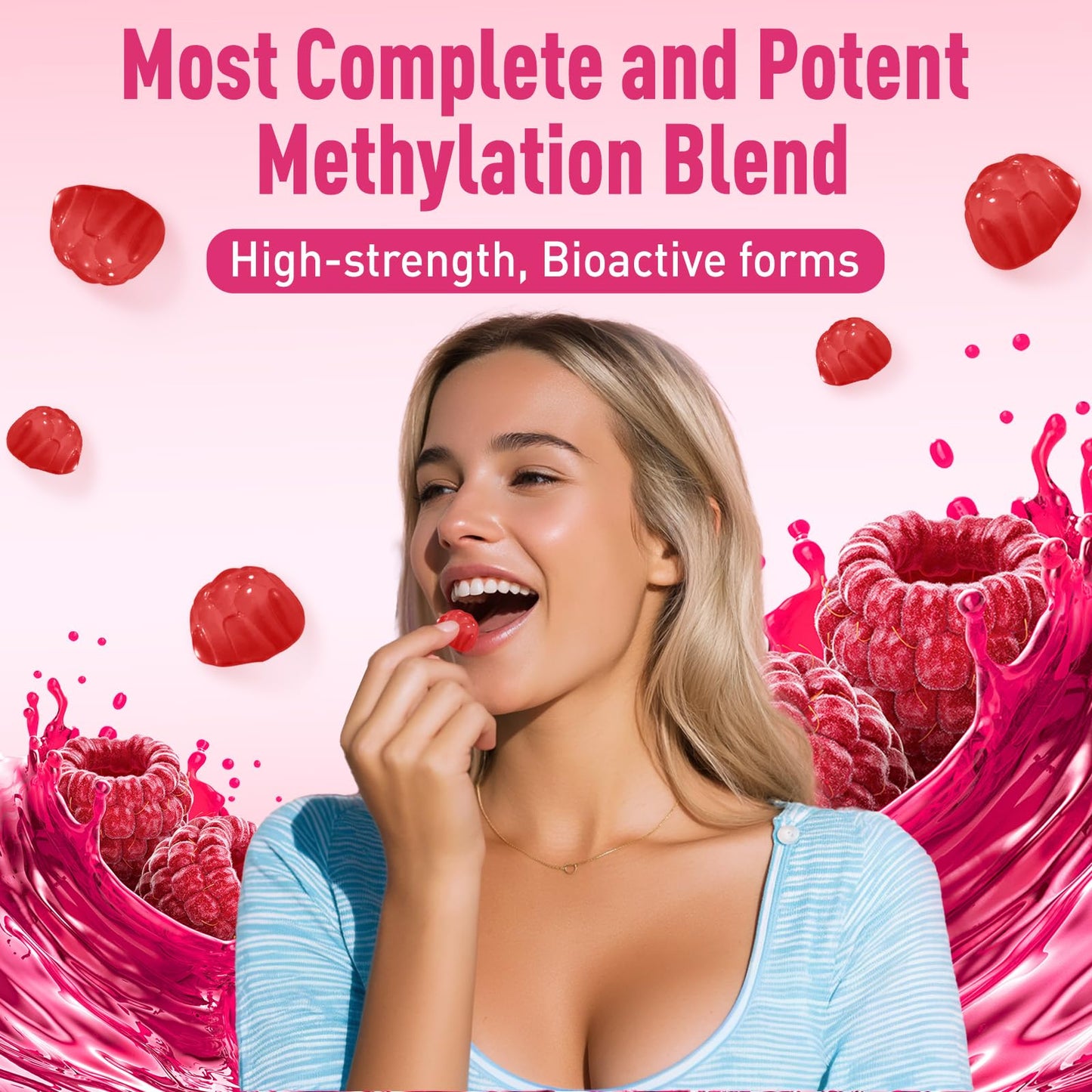 Yutiny Methylated Multivitamin for Women Gummies, Methyl B Complex Vitamins with D3 Zinc Choline TMG for Energy & Nervous System, Vegan, Sugar Free, 60 Gummies