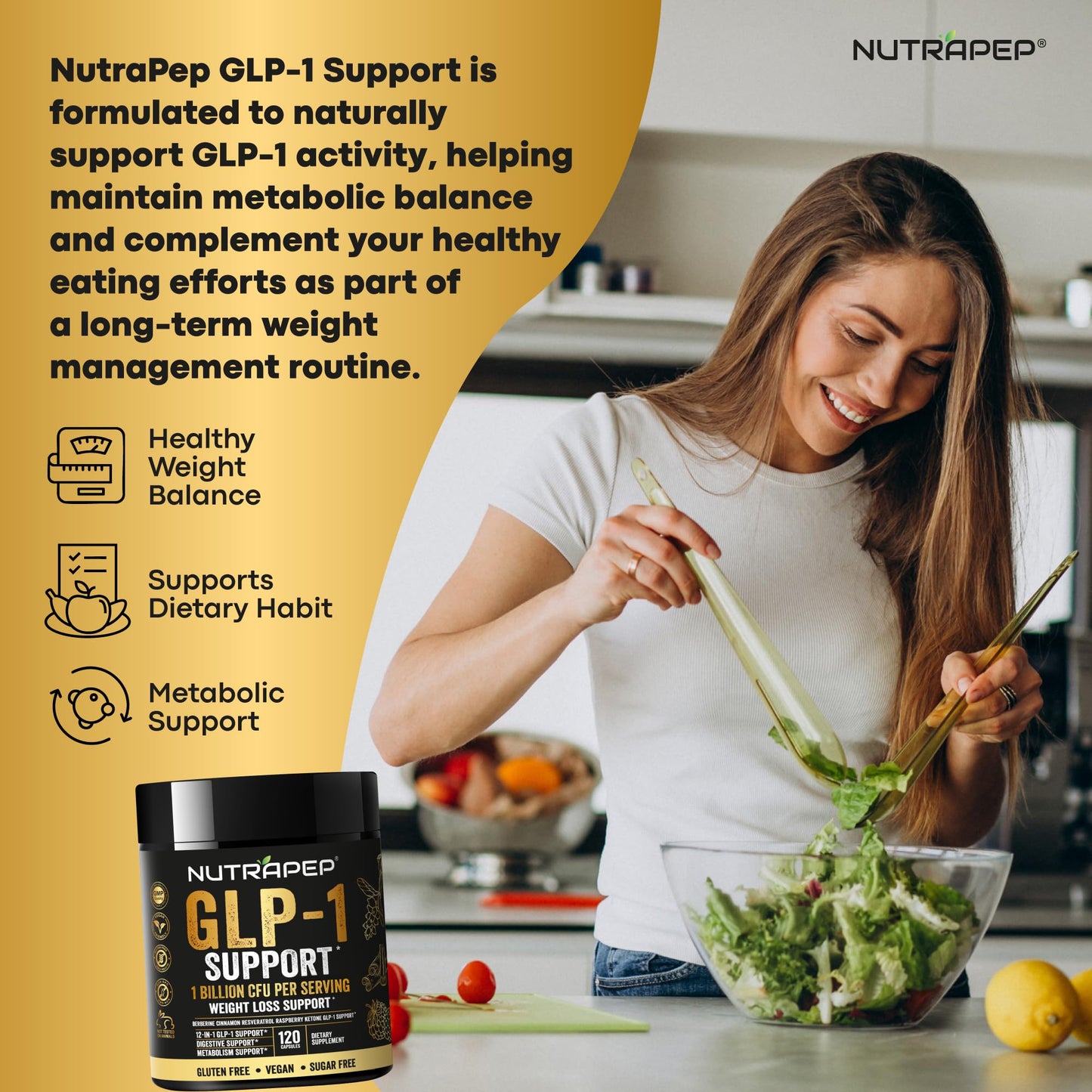 NutraPep GLP-1 Support Weight Loss Probiotic Supplement Capsule 240 Capsules