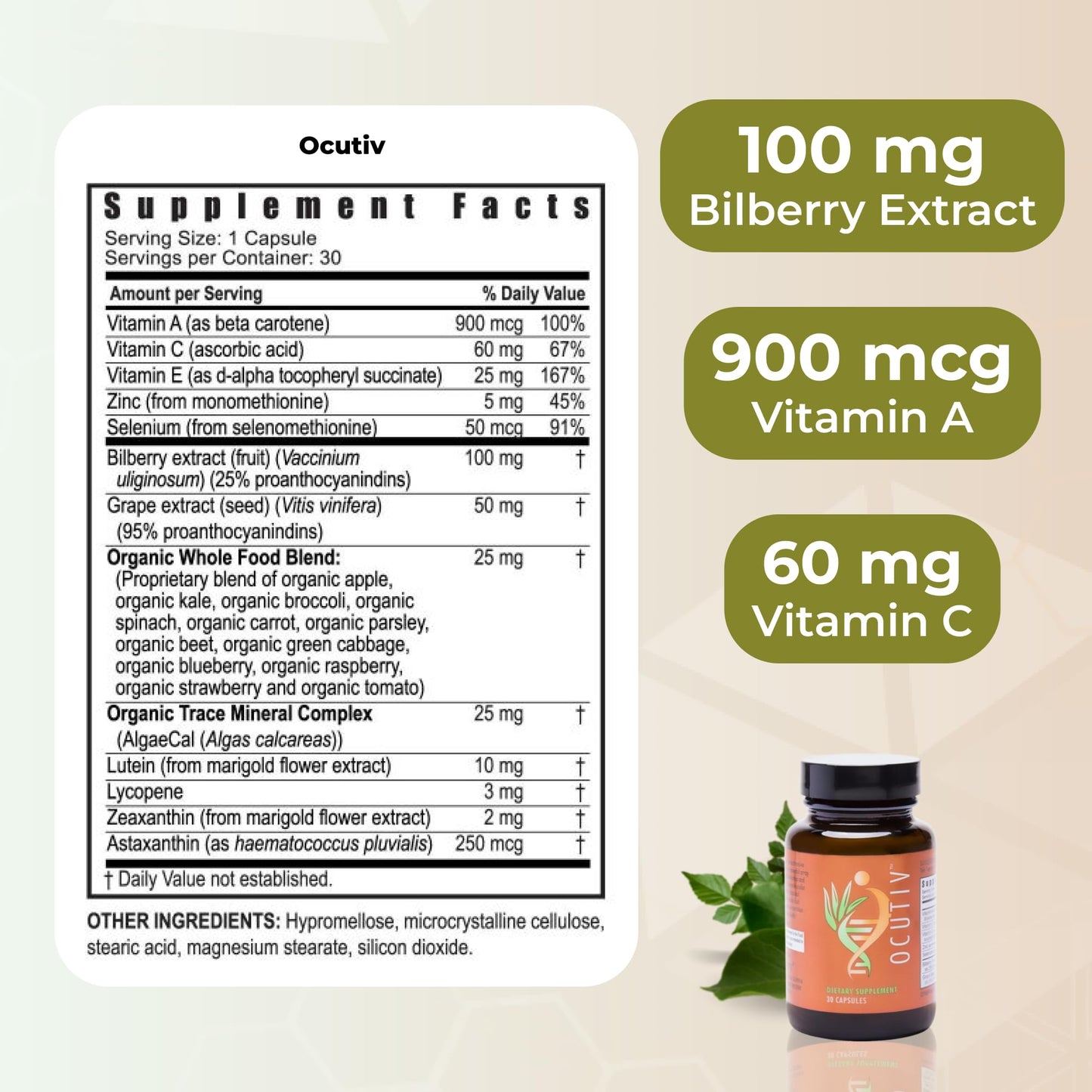 Youngevity Ocutiv Eye Health Supplement Capsules 30