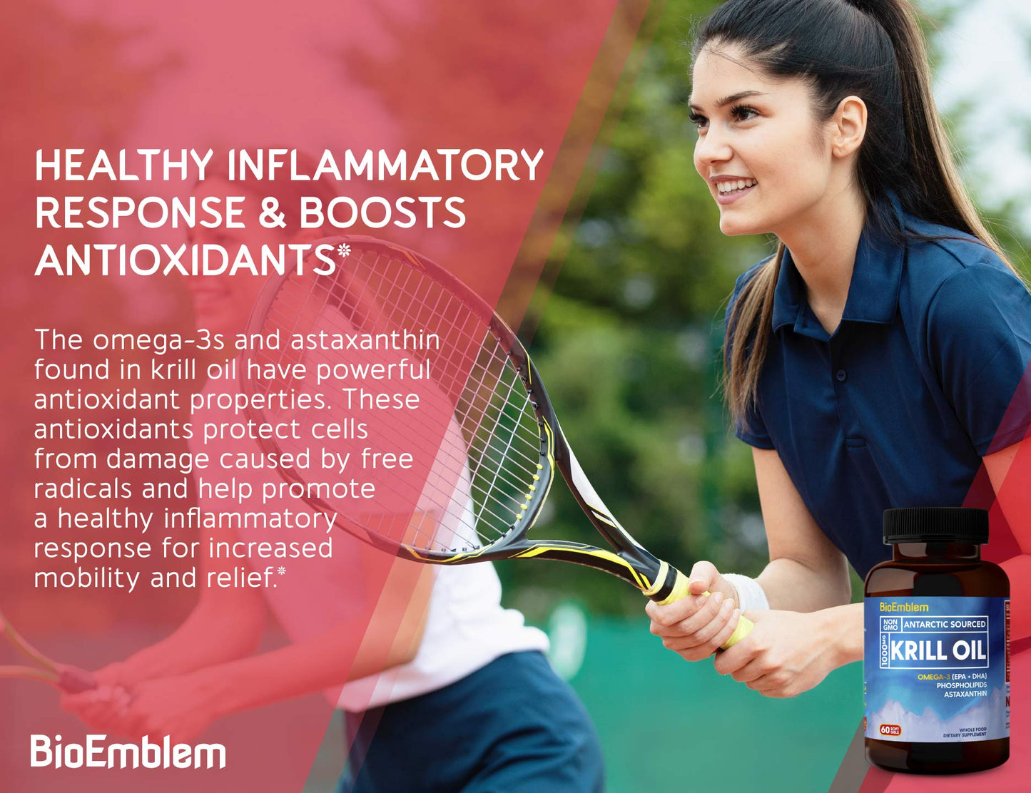 BioEmblem Turmeric Curcumin with Clinically Studied TurmiPure Antarctic Krill Oil Softgel, 1