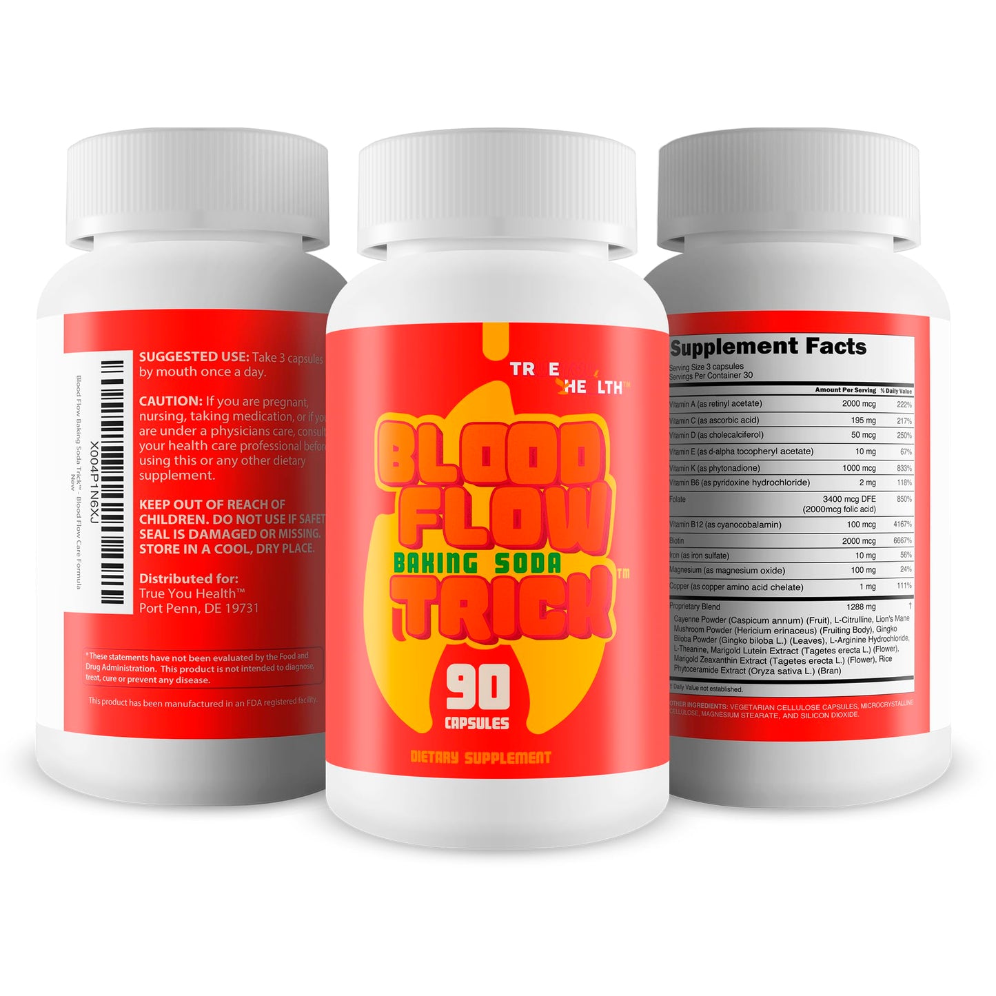 True You Health Blood Flow Pills Capsule 90 Count
