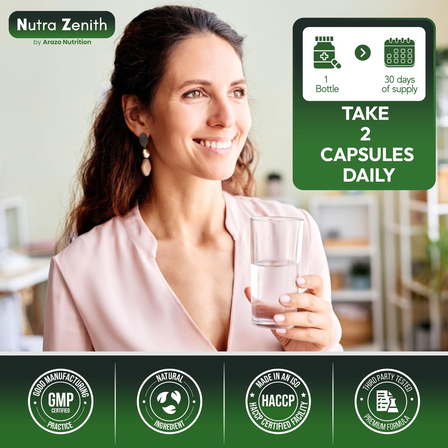 Arazo Nutrition AKG Anti-Aging & Energy Boost Supplement with Vitamin B6, Vitamin C & L-Arginine – Youthful Skin, Cellular Renewal & Vitality Support 60 Capsules