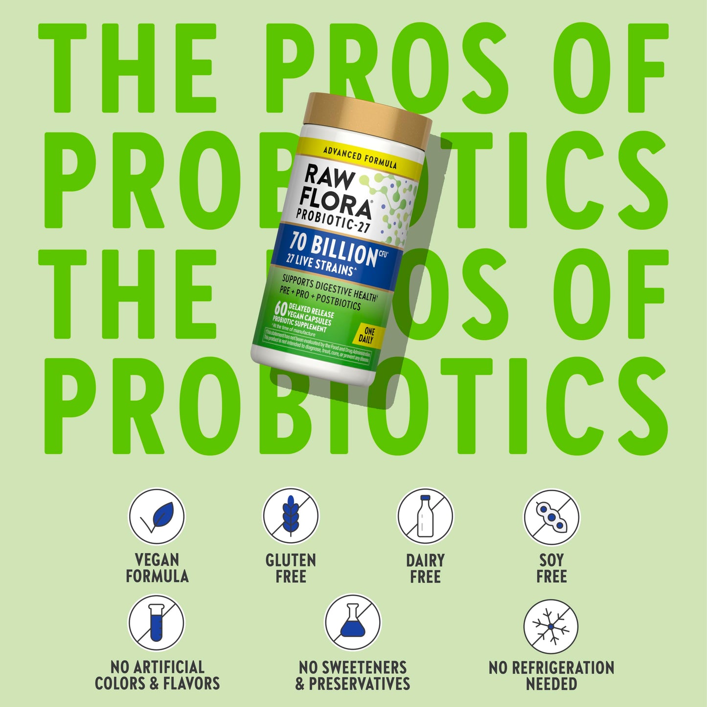 Raw Flora Probiotics for Women and Men Capsules 60