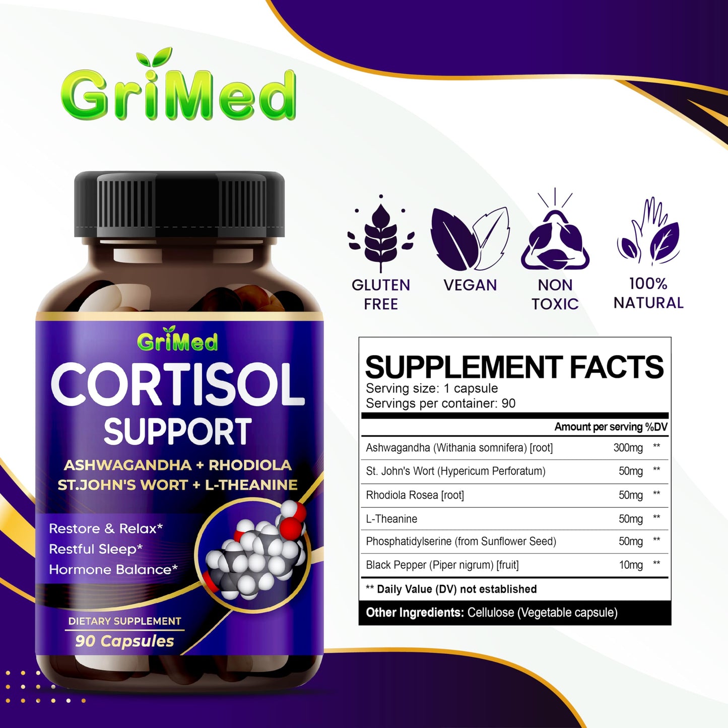 GriMed Ashwagandha Capsules, 90 Count