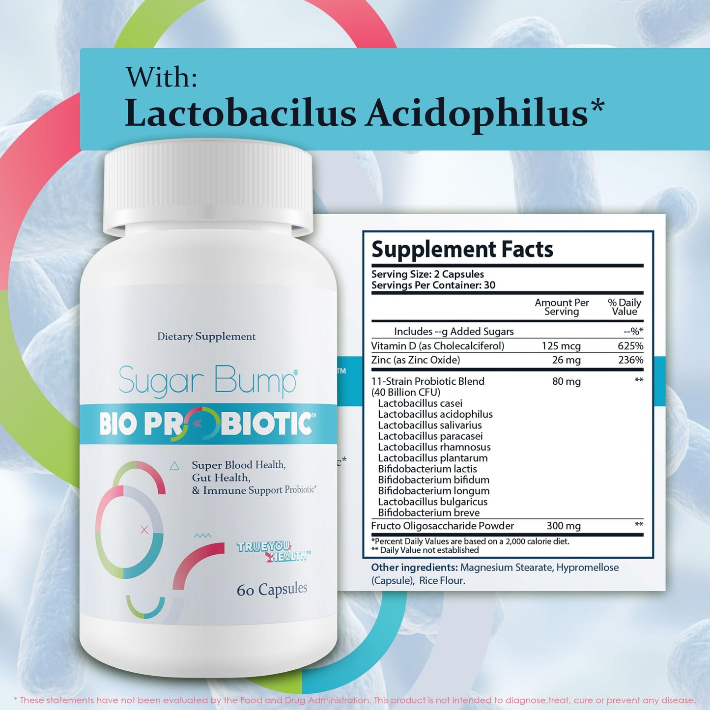 True You Health Sugar Bump Bio Probiotic Capsule 1 Count