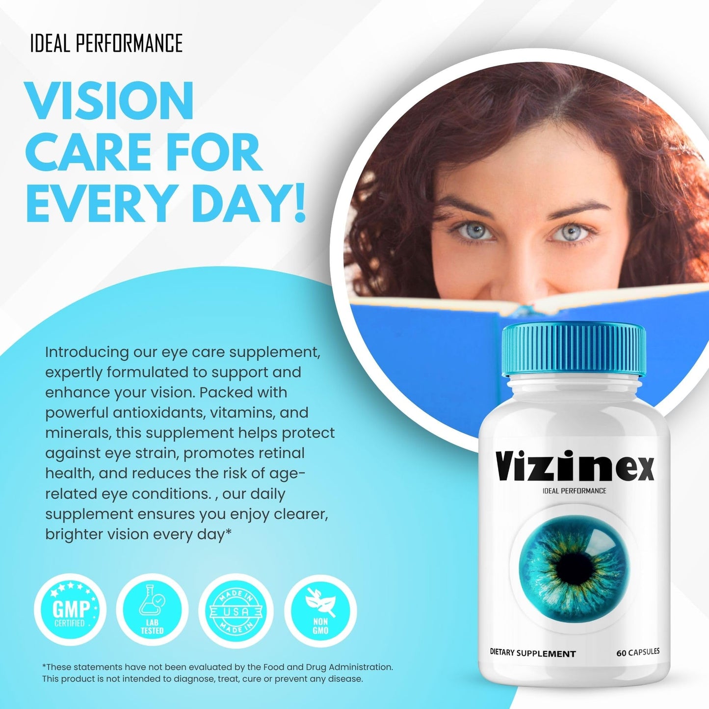 IDEAL PERFORMANCE Vizinex Eye Health Capsules, 120 Count