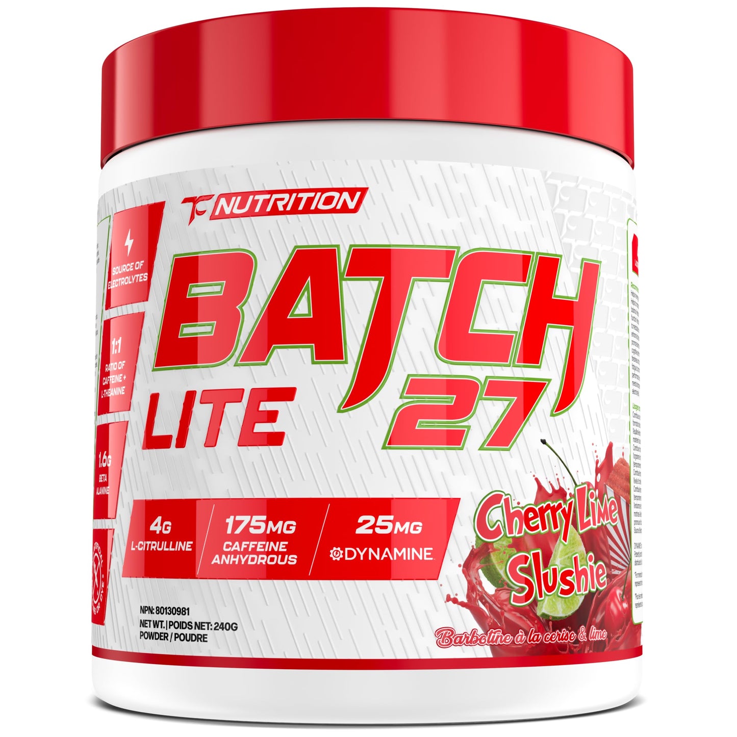 TC Nutrition Batch 27 LITE Pre Workout Powder, 8.46 Ounce