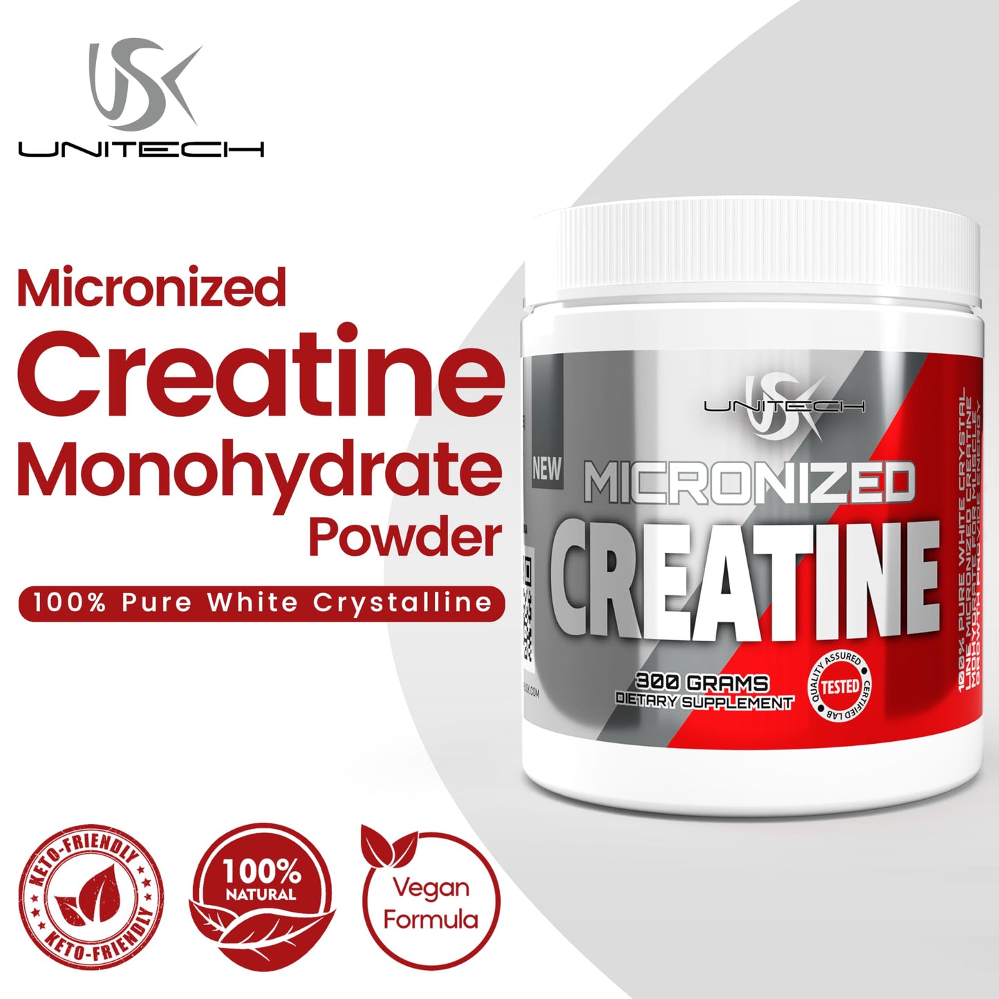 USK Micronized Creatine Monohydrate Capsule, 60 Capsules
