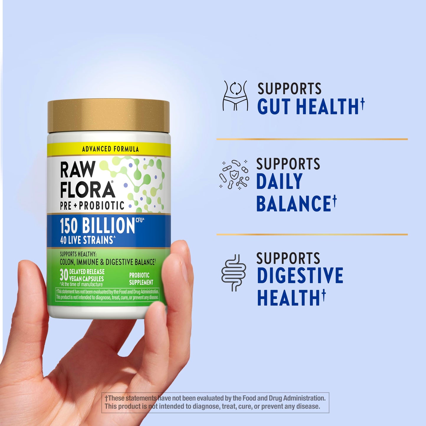 Raw Flora Probiotics with Prebiotics, 30 Capsules