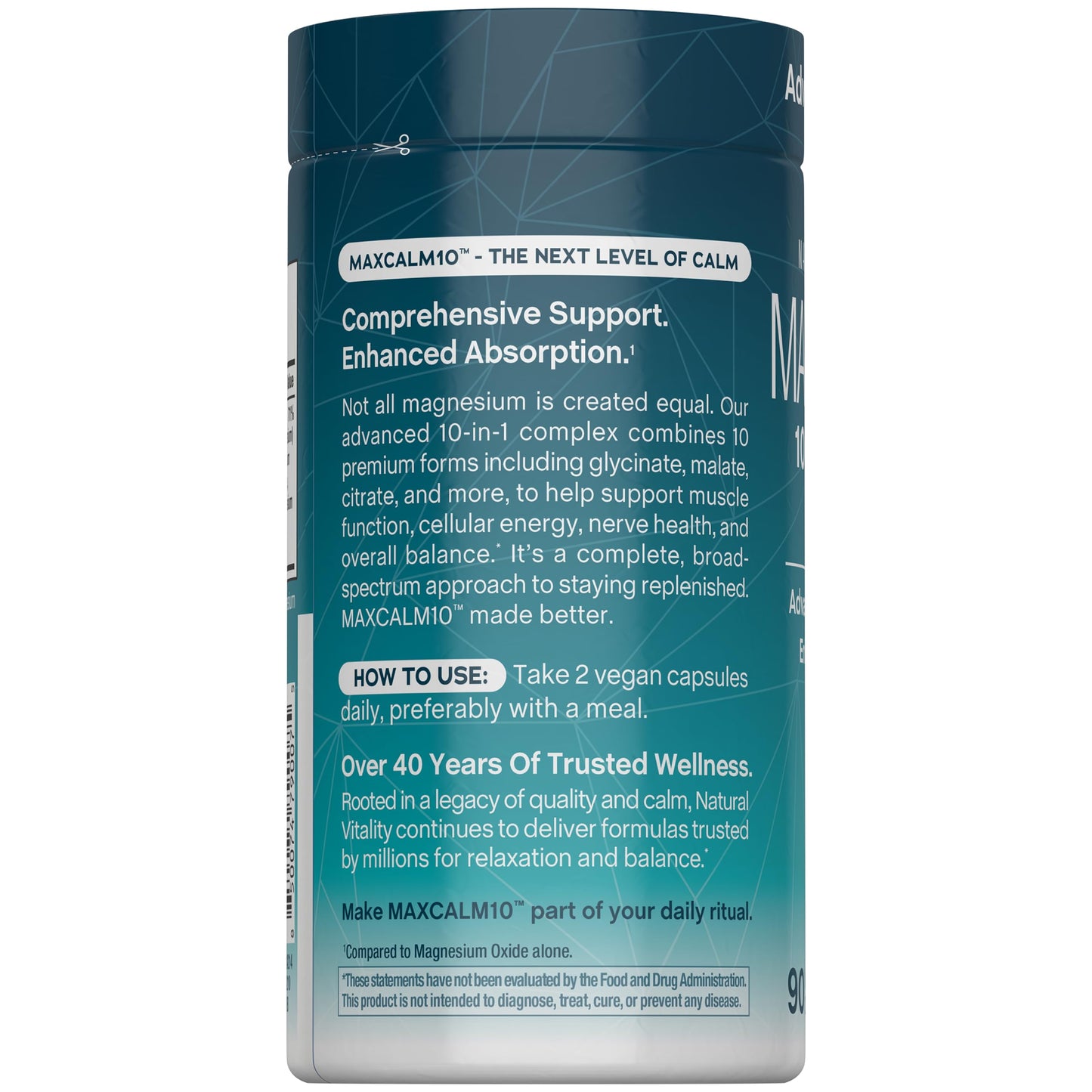 Natural Vitality MaxCalm Magnesium Complex 50 Capsules