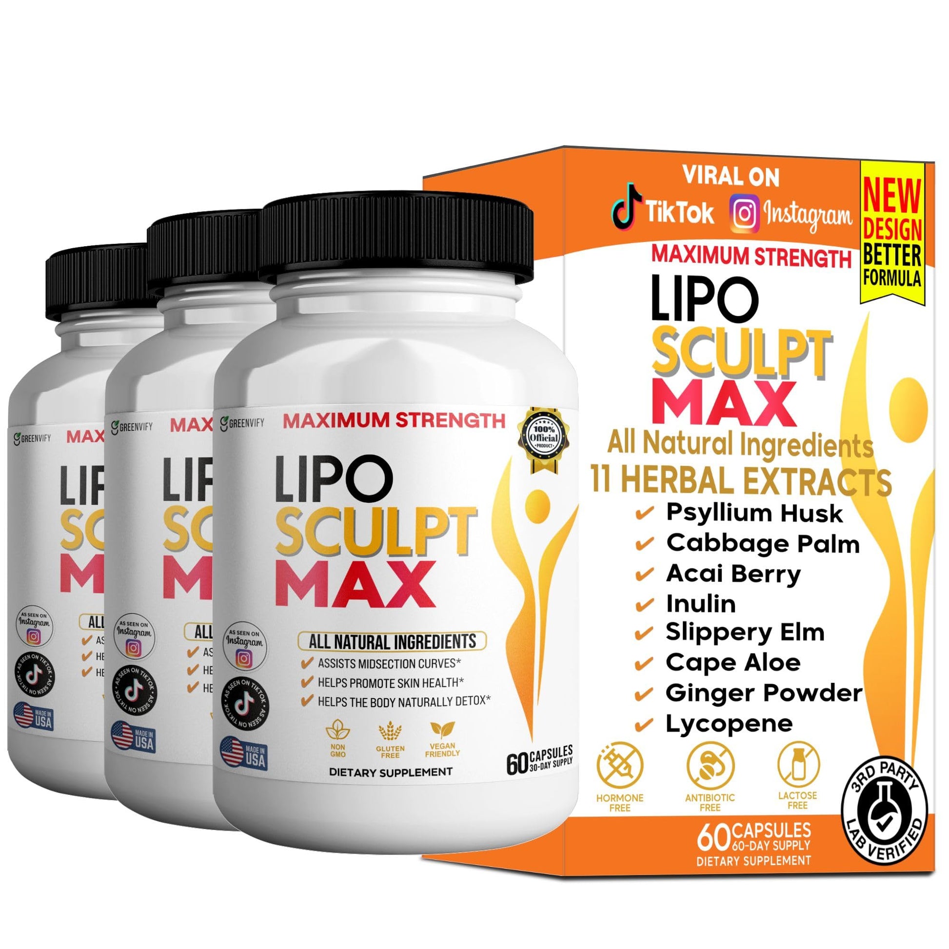 GREENVIFY Lipo Sculpt Max Maximum Strength Dietary Supplement Capsule 60 Capsules