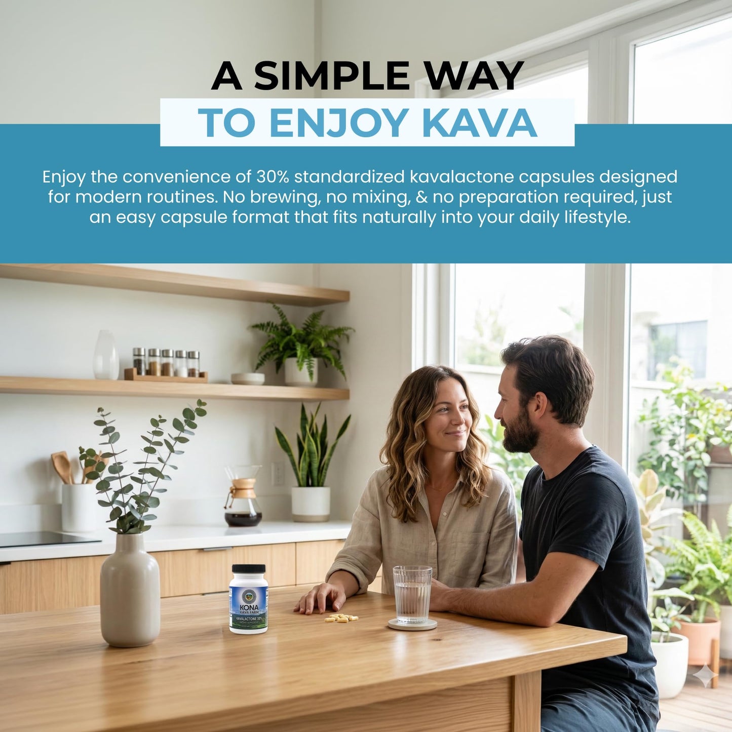 Kona Kava Farm Kava Extract Capsules (30% Kavalactone), 120 Count