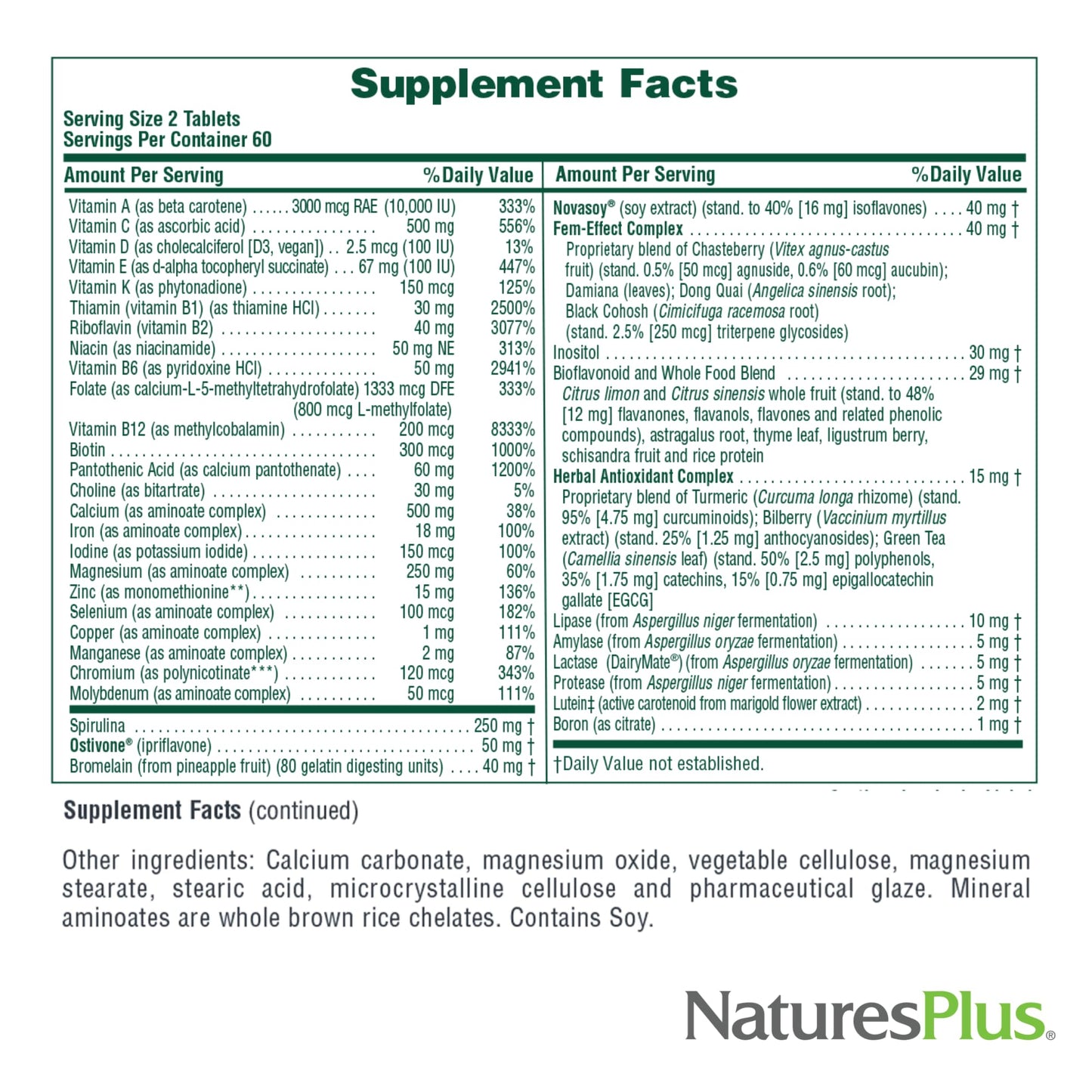 NaturesPlus Source of Life Women 120 Tablets