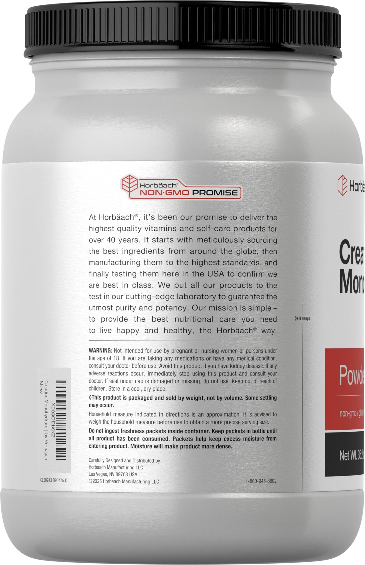 Horbäach Creatine Monohydrate Powder 35.2 oz