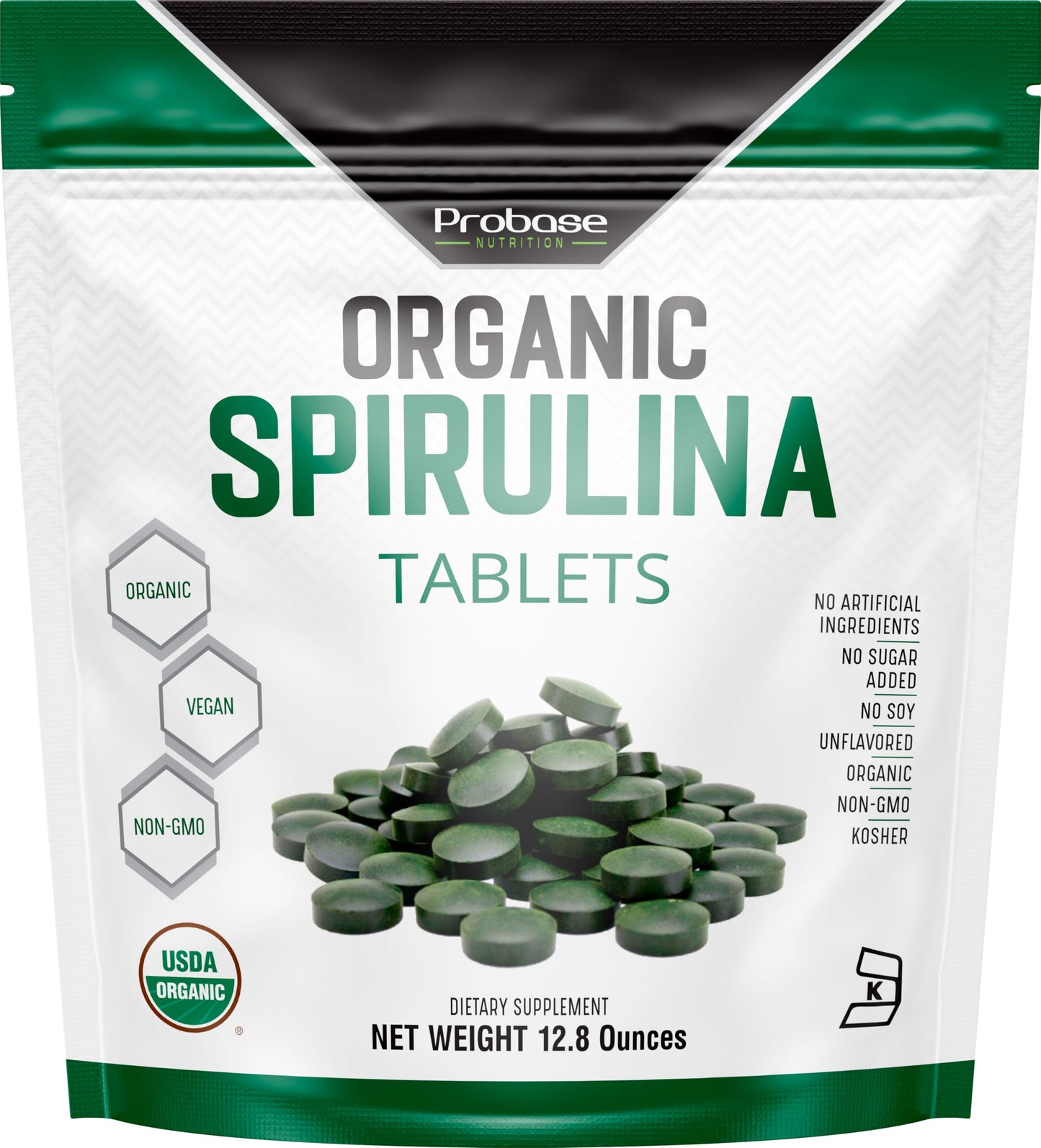 Probase Nutrition Organic Spirulina Supplement Tablets, 720 Count