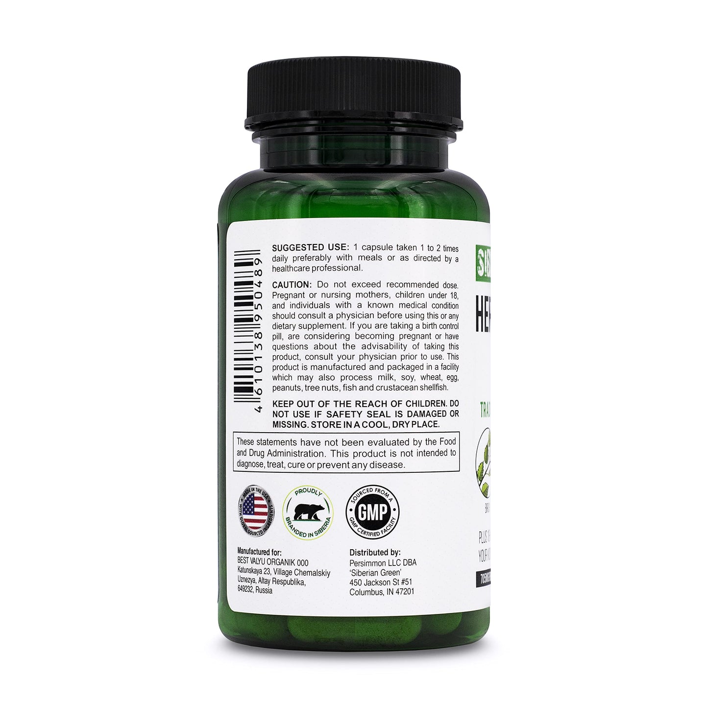 Siberian Green Herbal Kidney Detox Capsule, 60 Count