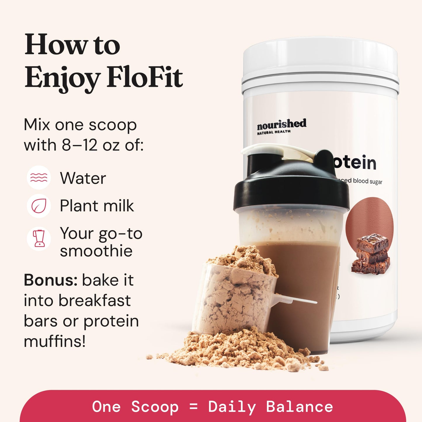Nourished Natural Health FloFit Pea Protein Powder 24.593