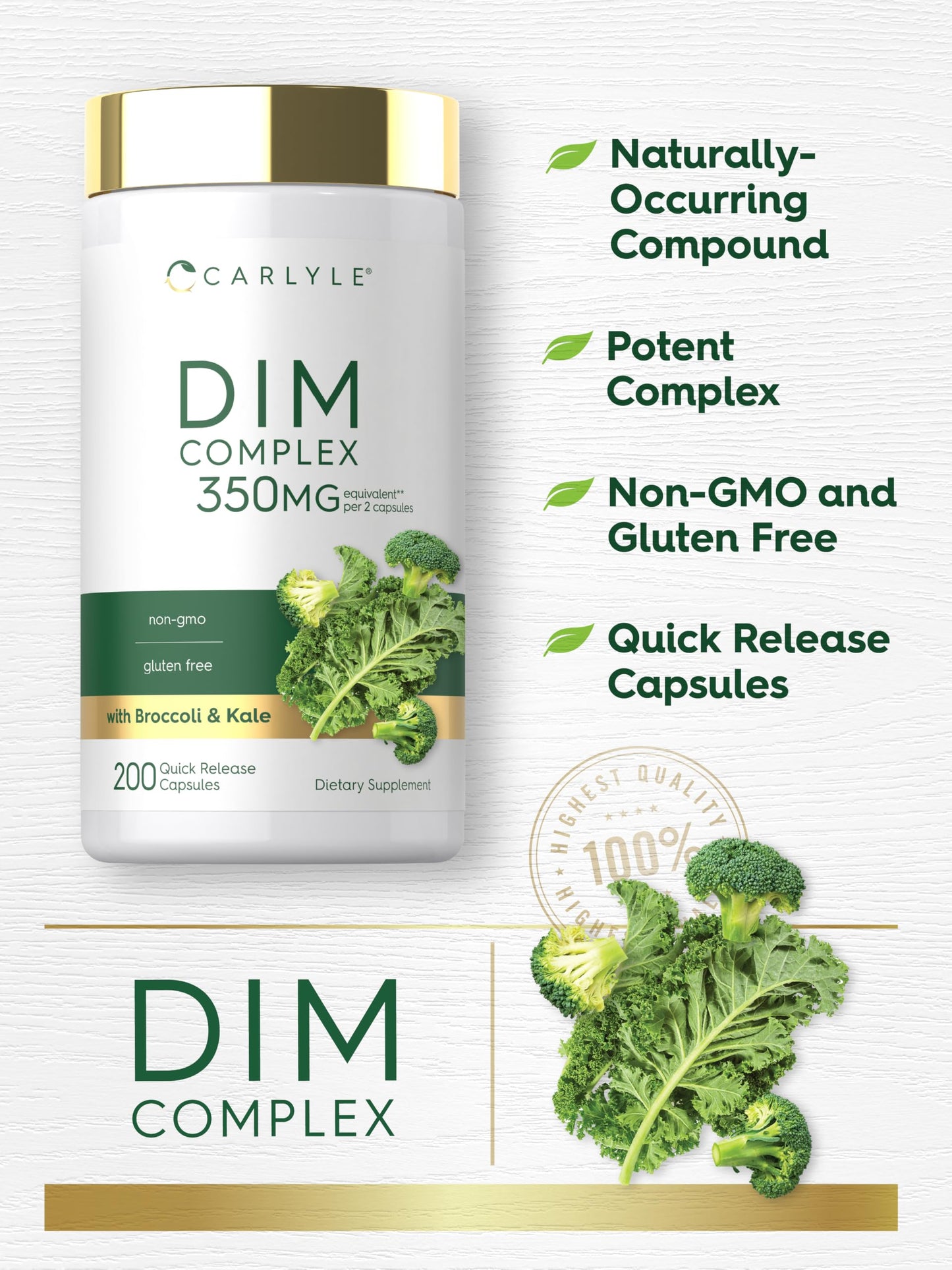 Carlyle DIM Supplement for Women & Men Capsule 200 Count