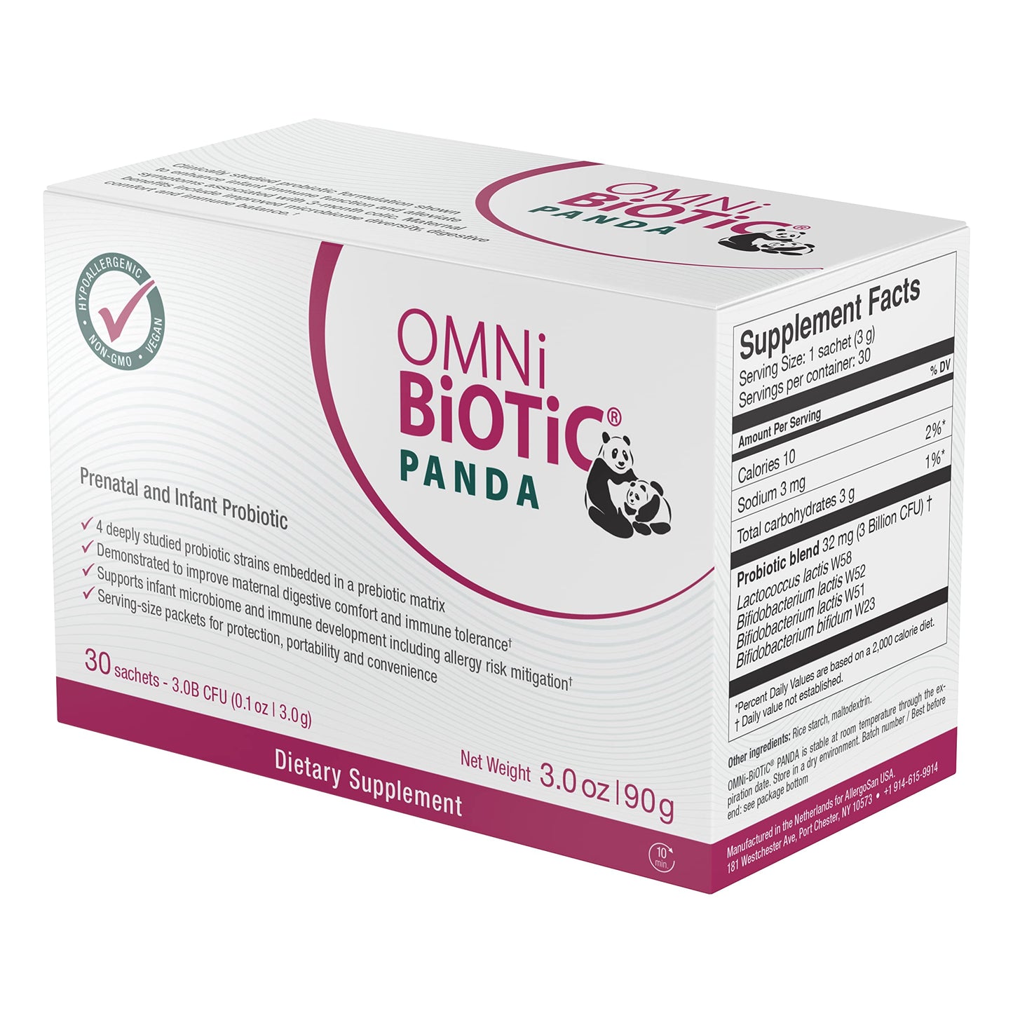 OMNi BiOTiC Panda Probiotic for Mom and Baby – Prenatal & Infant Probiotic – Gut Health & Immune System Support – Vegan & Hypoallergenic, Non-GMO (Powder) 3 Ounce