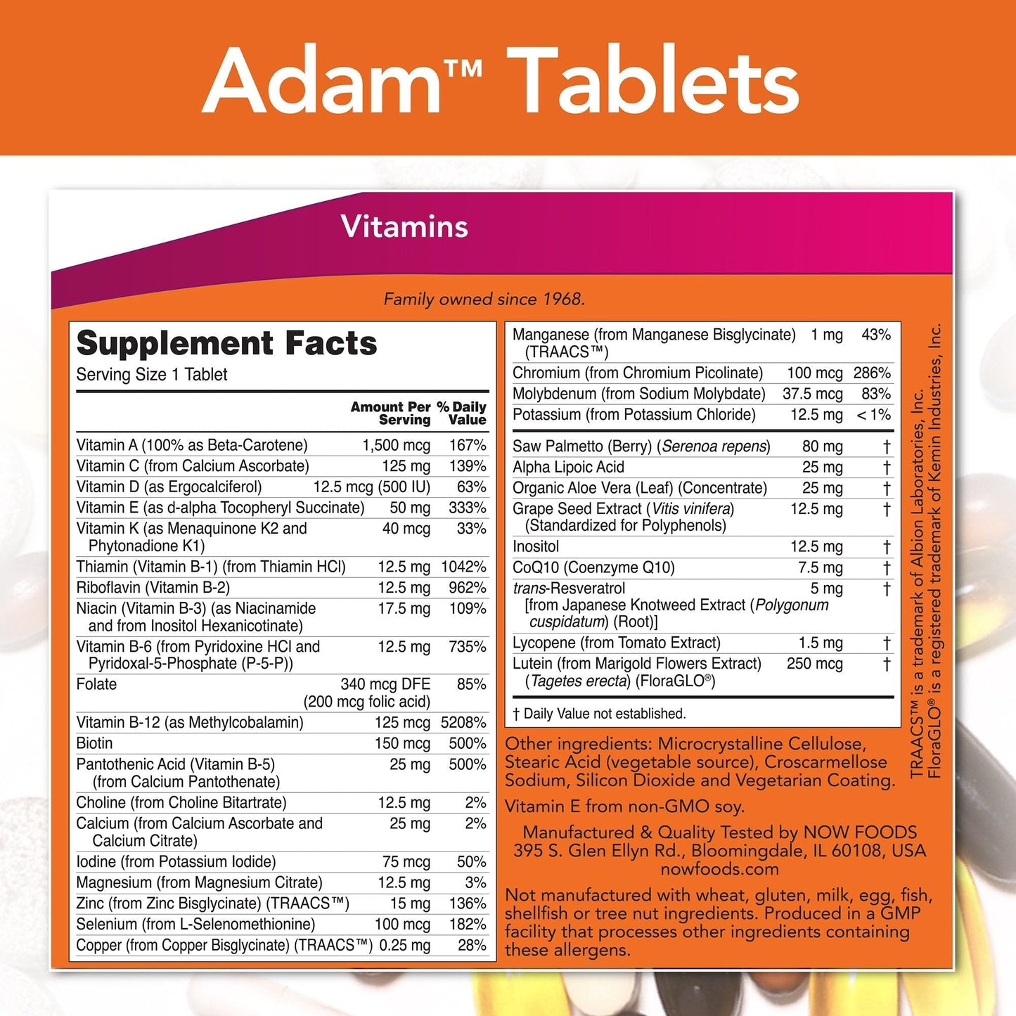 NOW Foods ADAM Superior Men's Multi Softgels 180