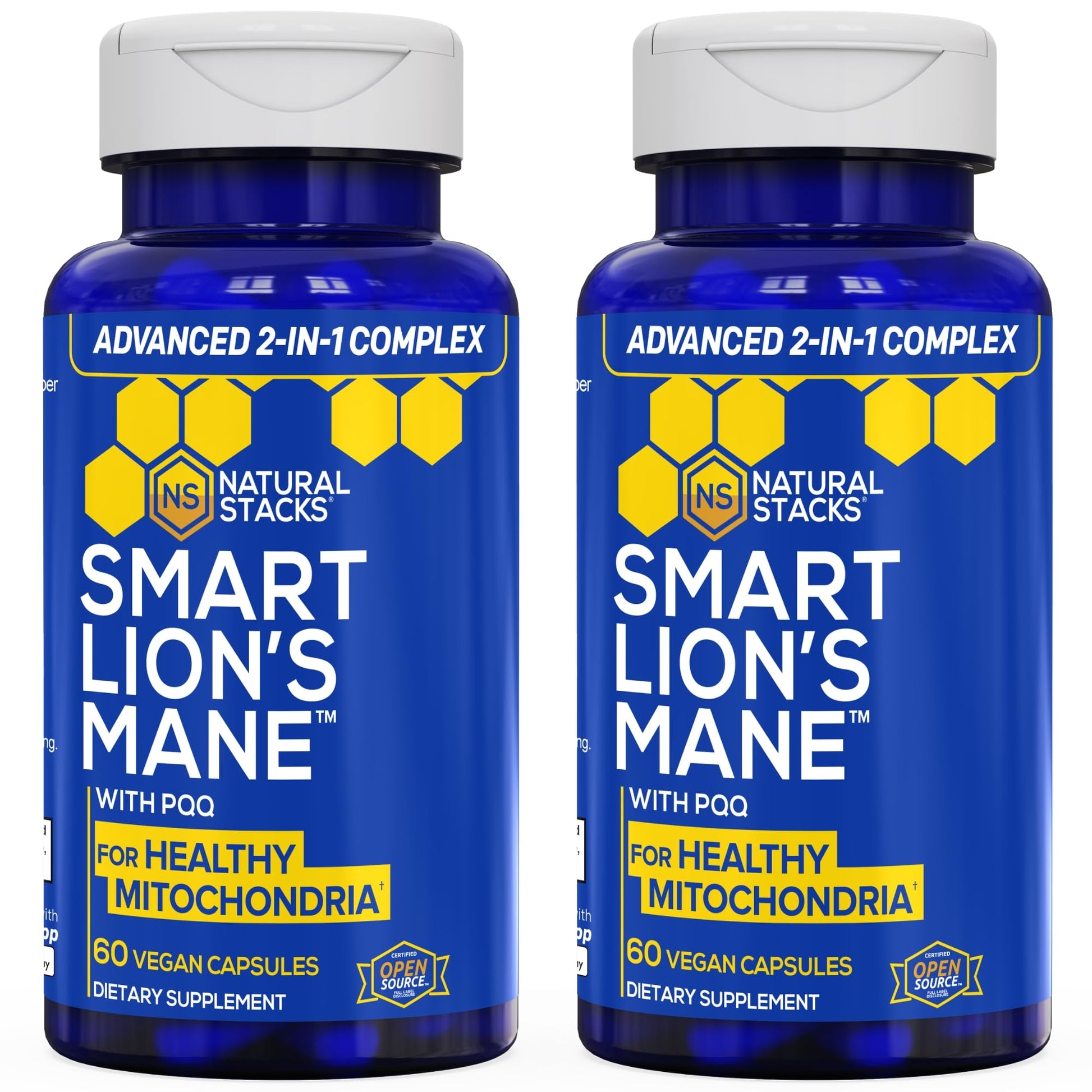 Natural Stacks Organic Lions Mane Mushroom Supplement Capsules, 120 count