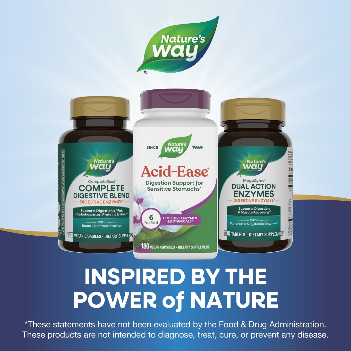 Nature's Way Acid Ease Digestive Support for Sensitive Stomachs 180 Capsules