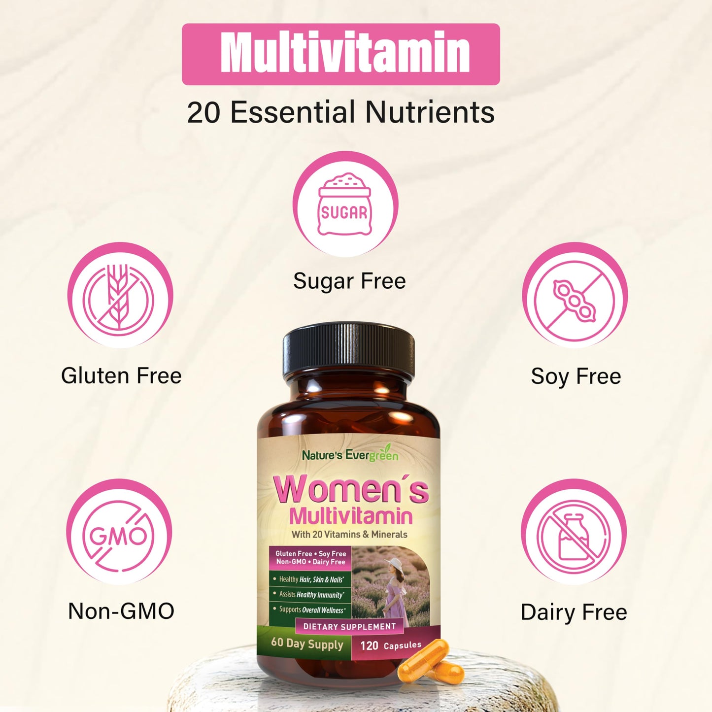 Nature's Evergreen Completely Women's Multivitamins & Multiminerals Capsules, 120 Count