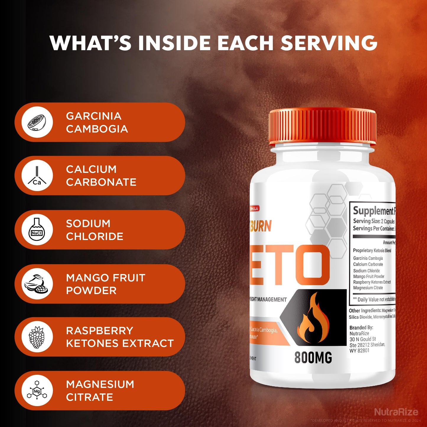 NutraRize Fast Burn Keto Capsules, 180 Capsules