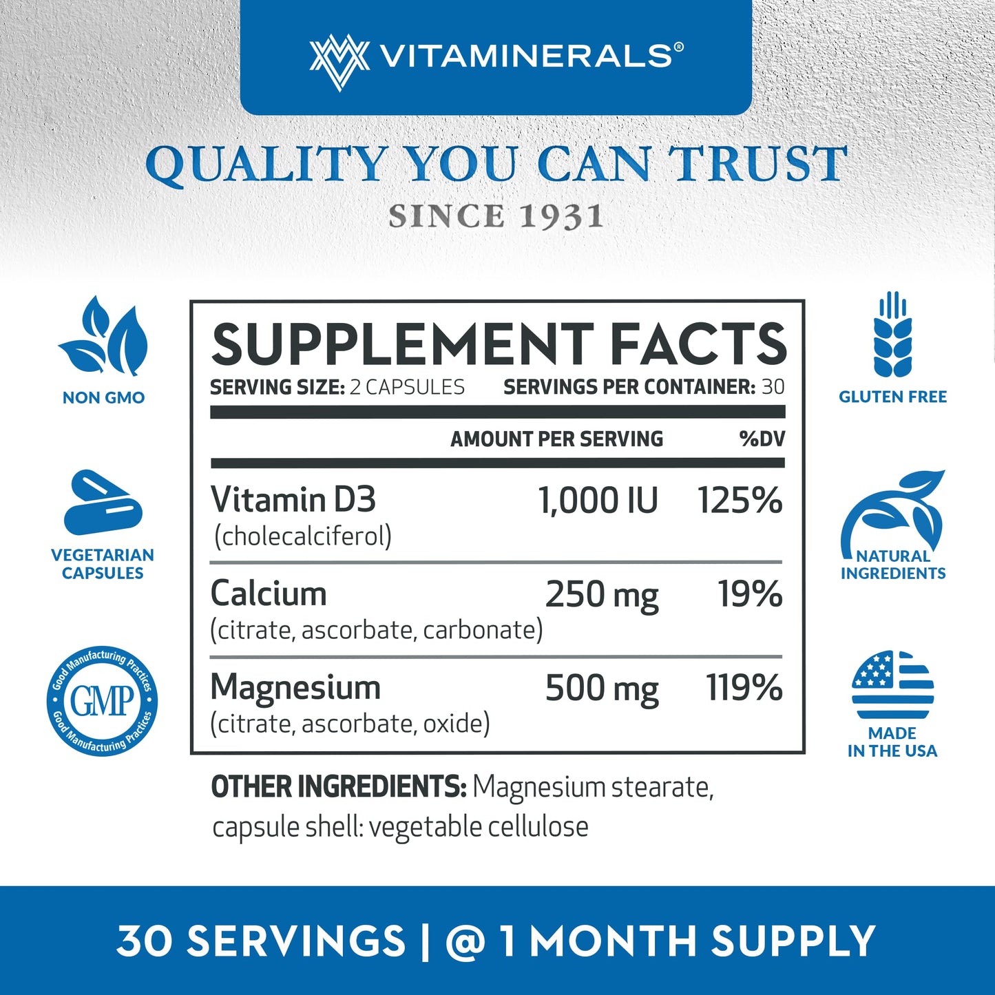 Vitaminerals 10 Magnese® Bone & Muscle Support Capsules 60