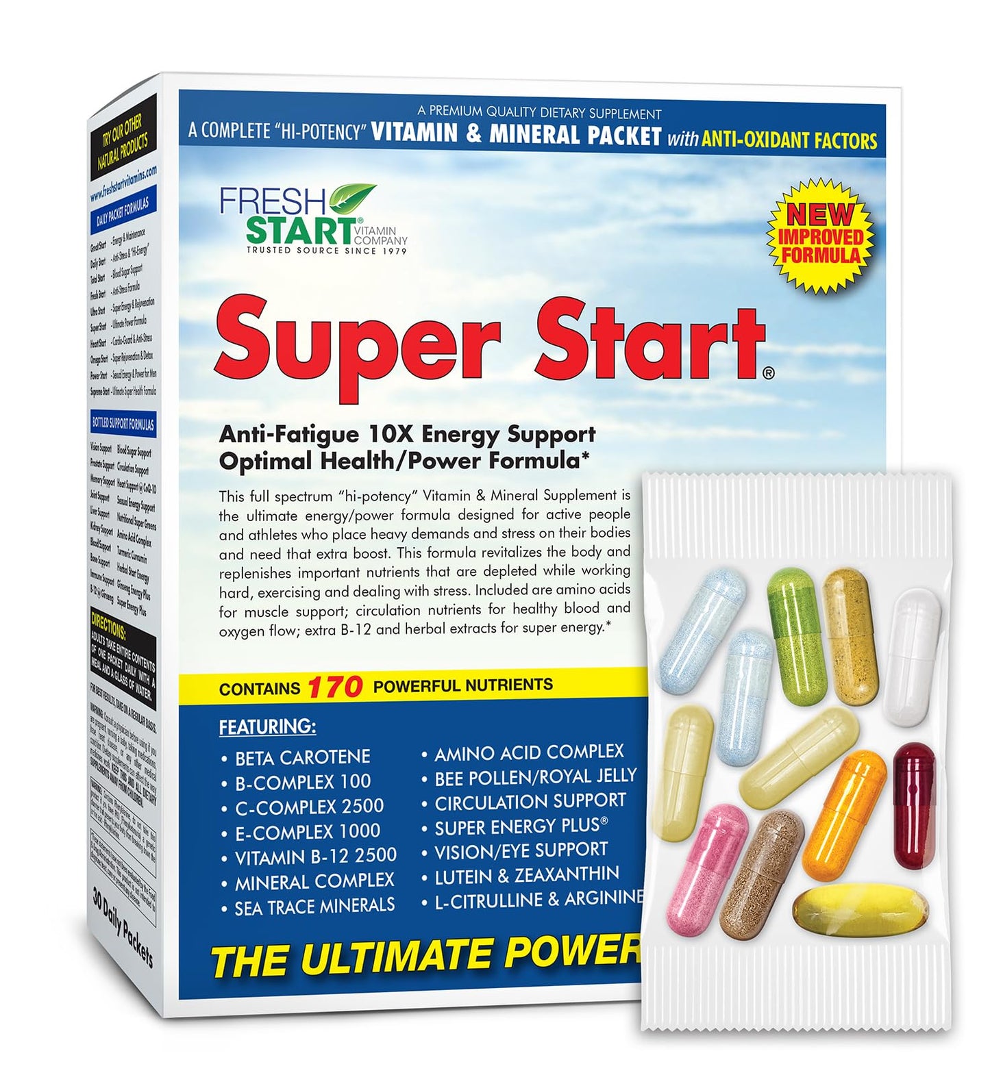 Fresh Start All-in-One Daily Vitamin Pack - Energy & Endurance, 30 Capsules