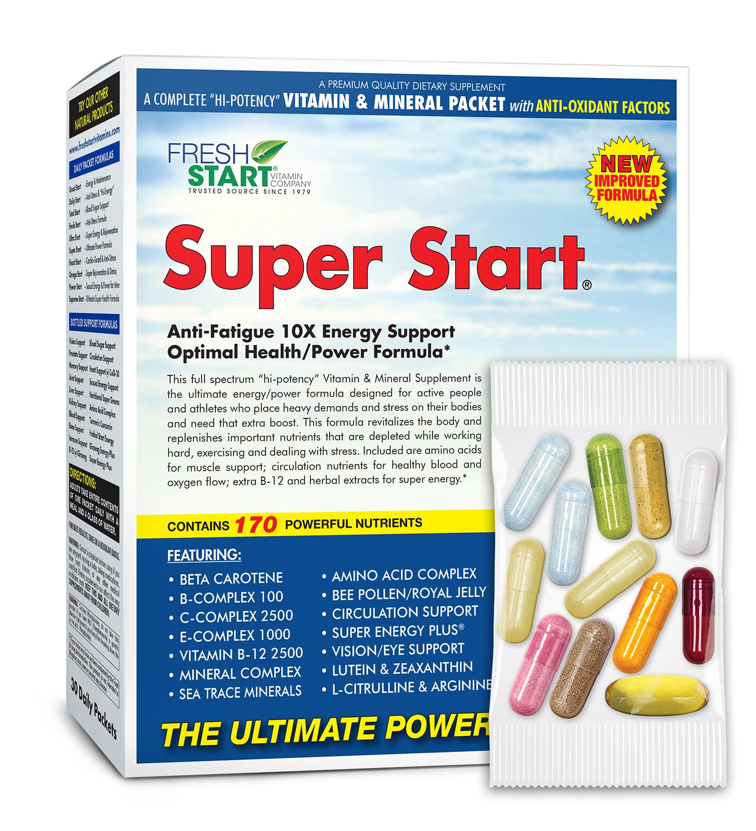 Fresh Start All-in-One Daily Vitamin Pack - Energy & Endurance, 30 Capsules