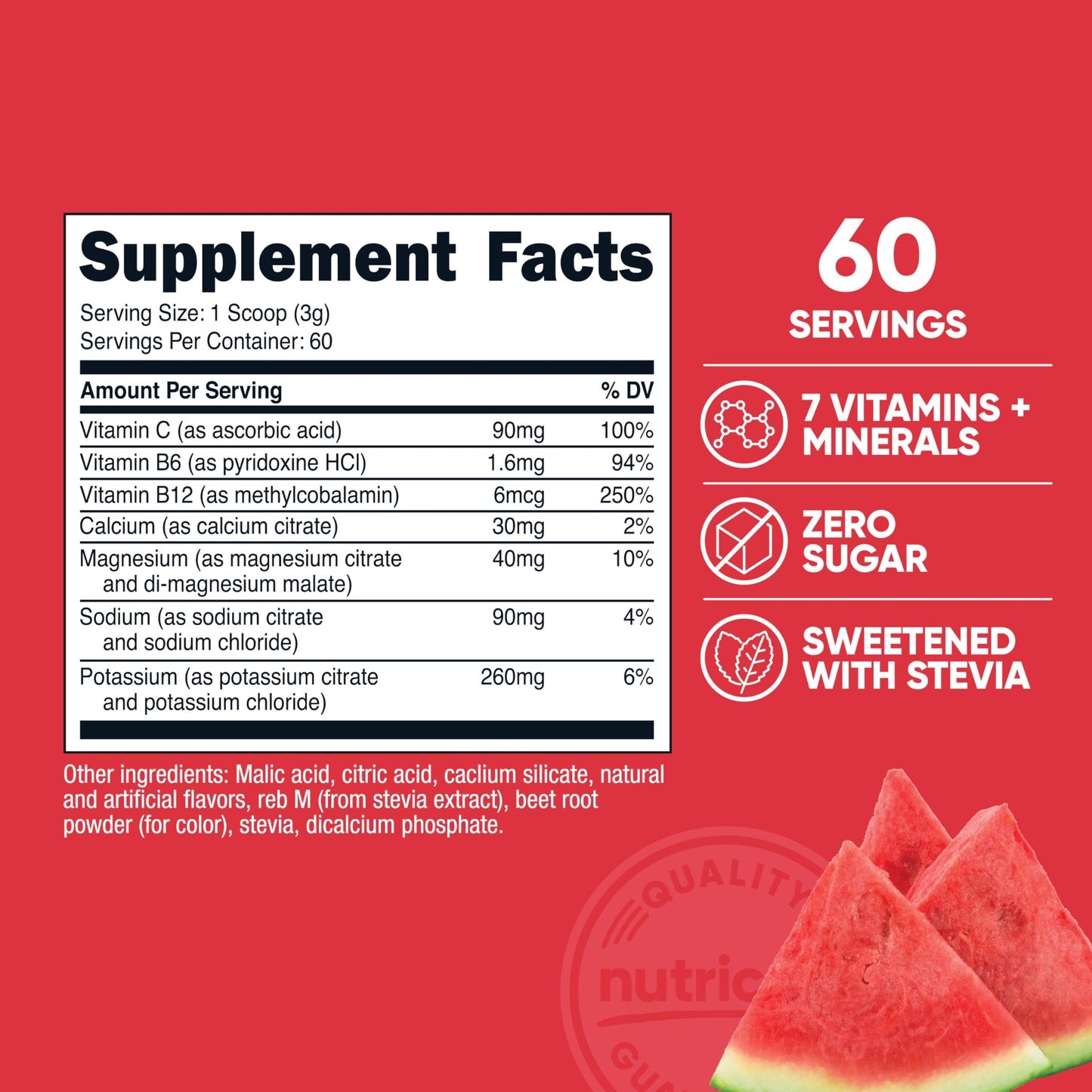 Nutricost Electrolytes Complex Powder Watermelon 6.6 Ounce