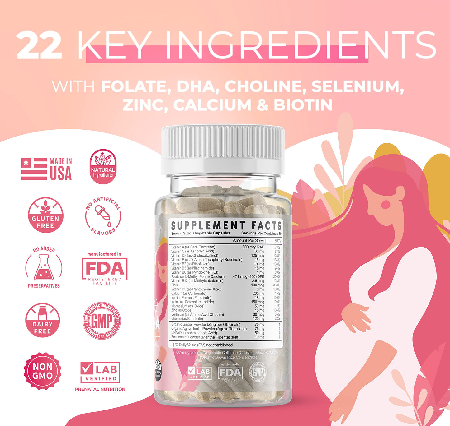 Feed Mom & Me Prenatal Vitamin + DHA Powder, 1 Count
