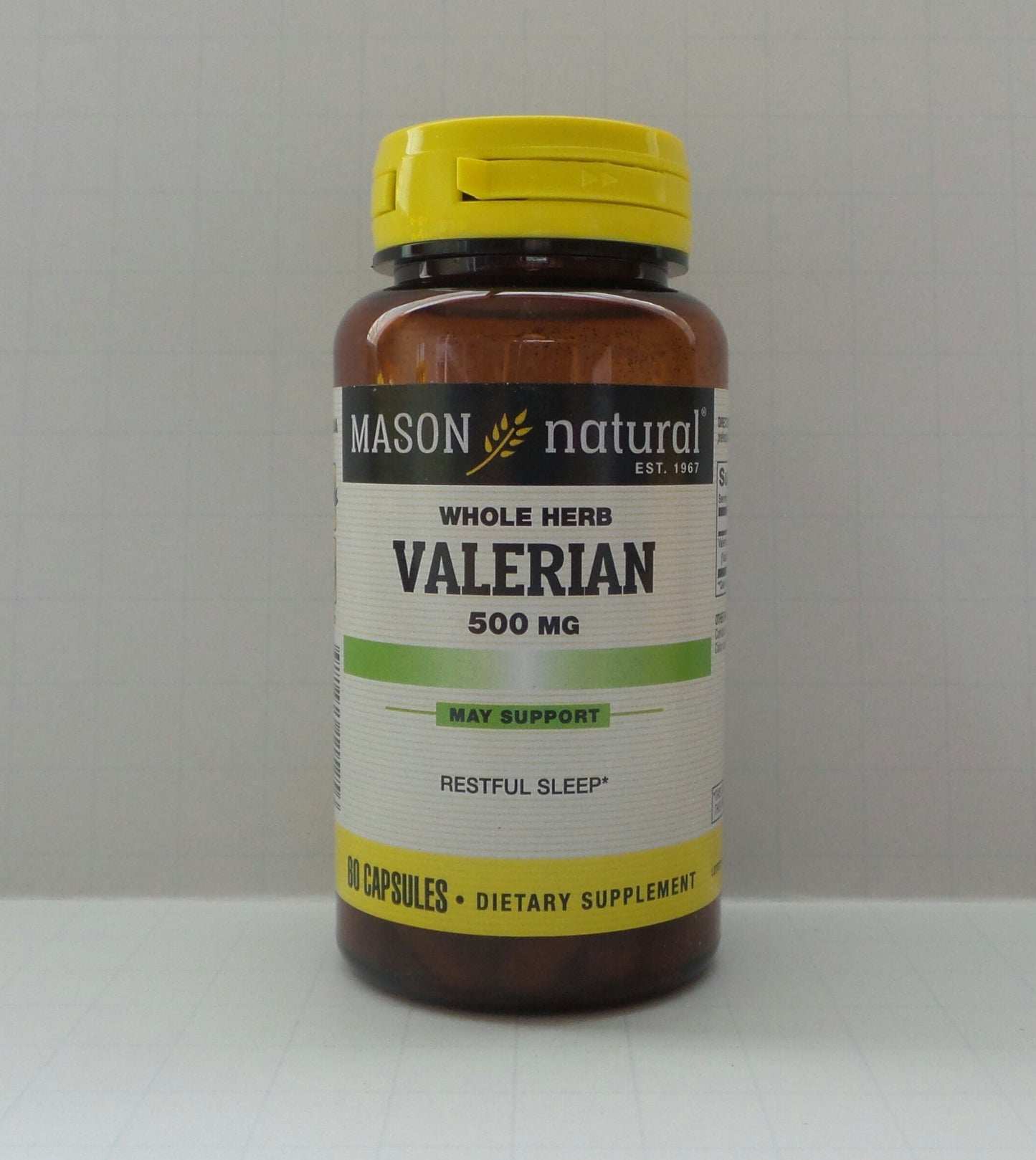 MASON NATURAL Valerian 500 mg Premium Herbal Capsules, 60 Capsules