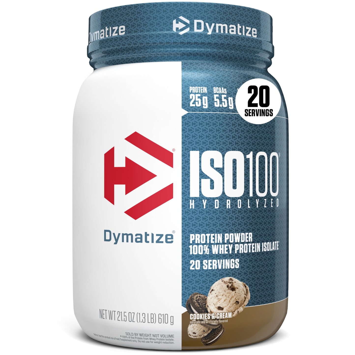 Dymatize ISO100 Powder 100% Whey Isolate Cookies & Cream 21.5