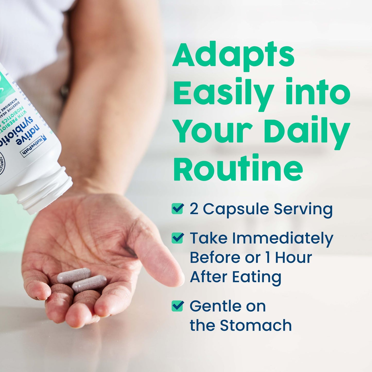 NativePath Complete Synbiotic - Pre, Pro & Postbiotic 3-in-1 for Gut Health & Digestive Support 60 Capsules