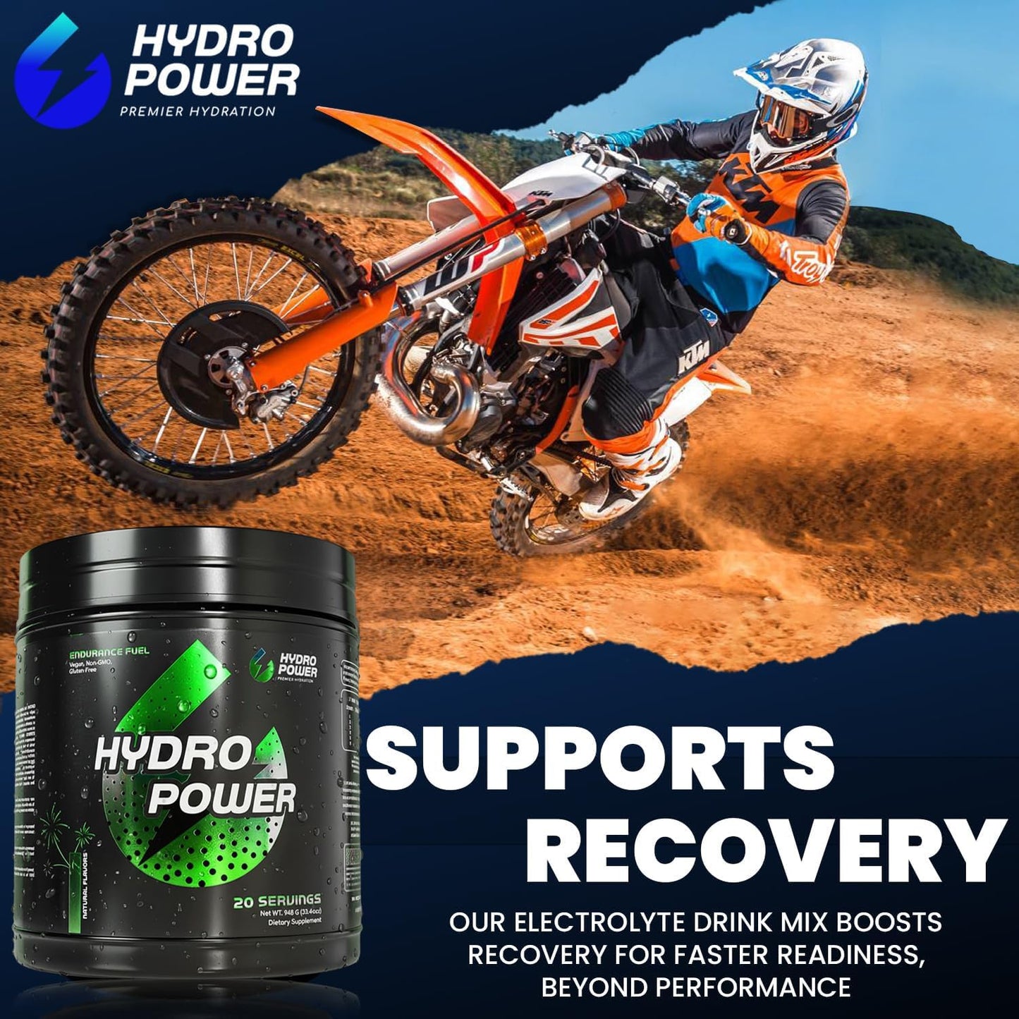 Hydro Power Endurance Fuel High Carb Supplement Powder, 34 Servings