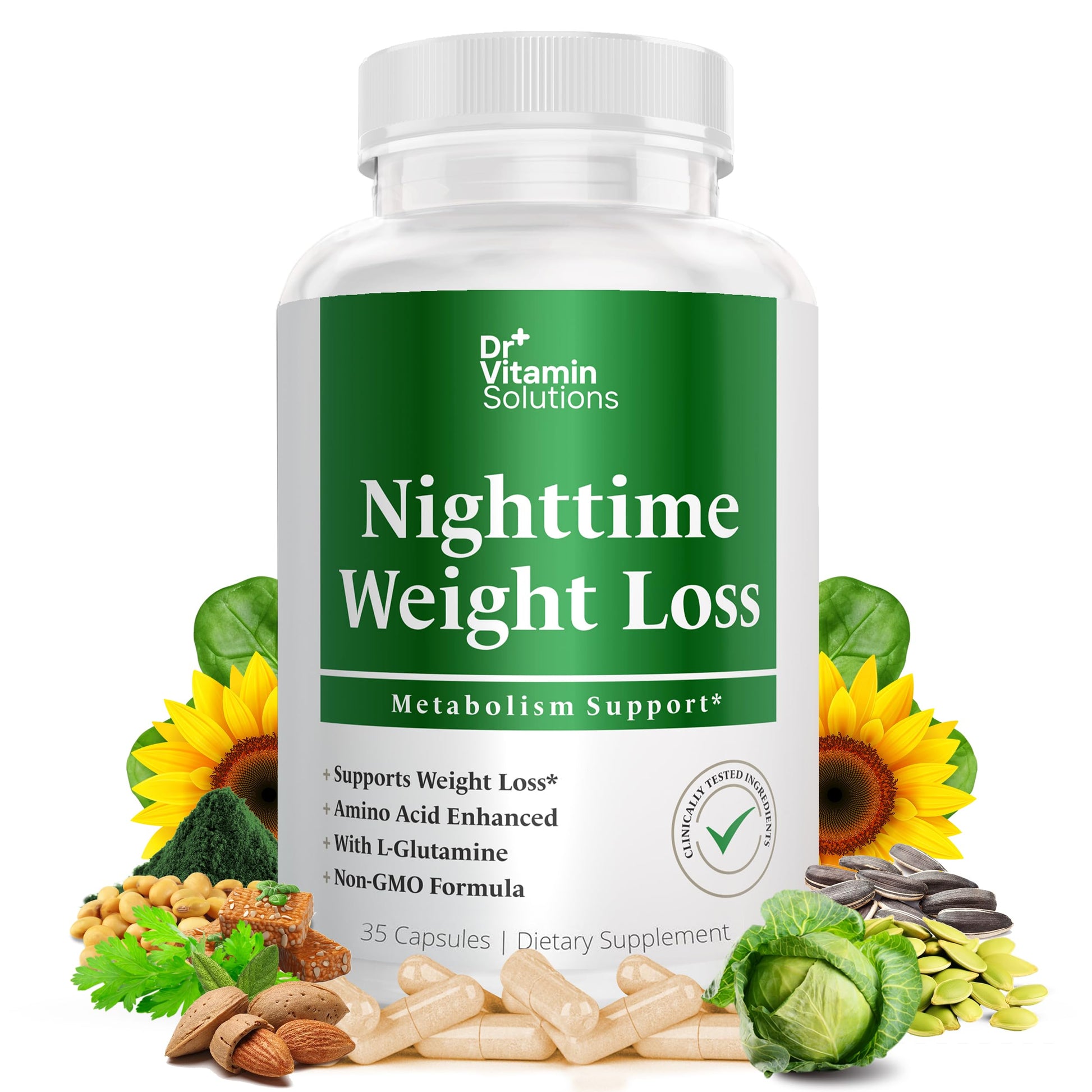 DR VITAMIN SOLUTIONS Nighttime Fat Burner for Women & Men, Sleep Support - Night Shred Diet Aid Capsule, 35 Count