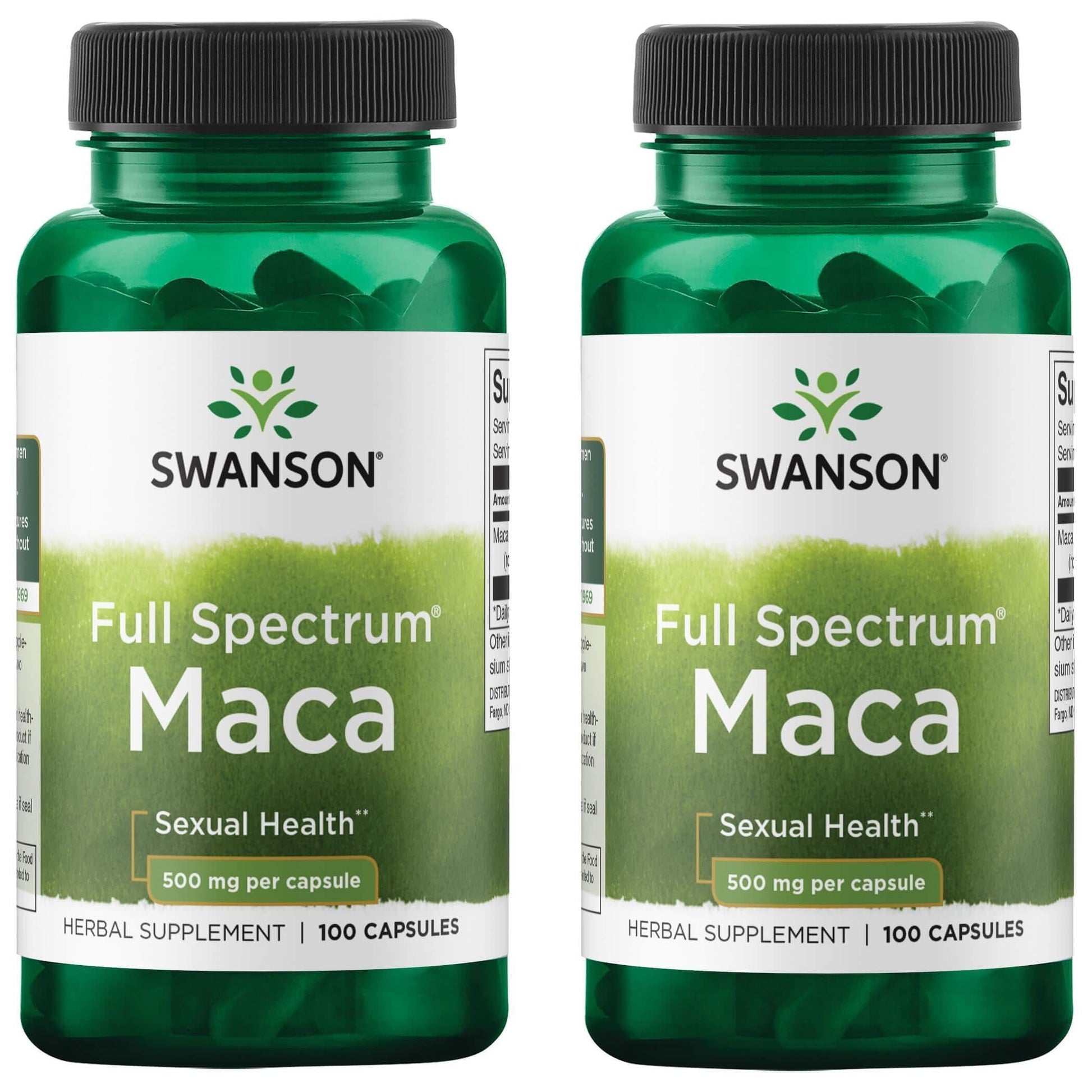 Swanson Maca 500 Milligrams VEGAN CAPSULES, 100 Capsules
