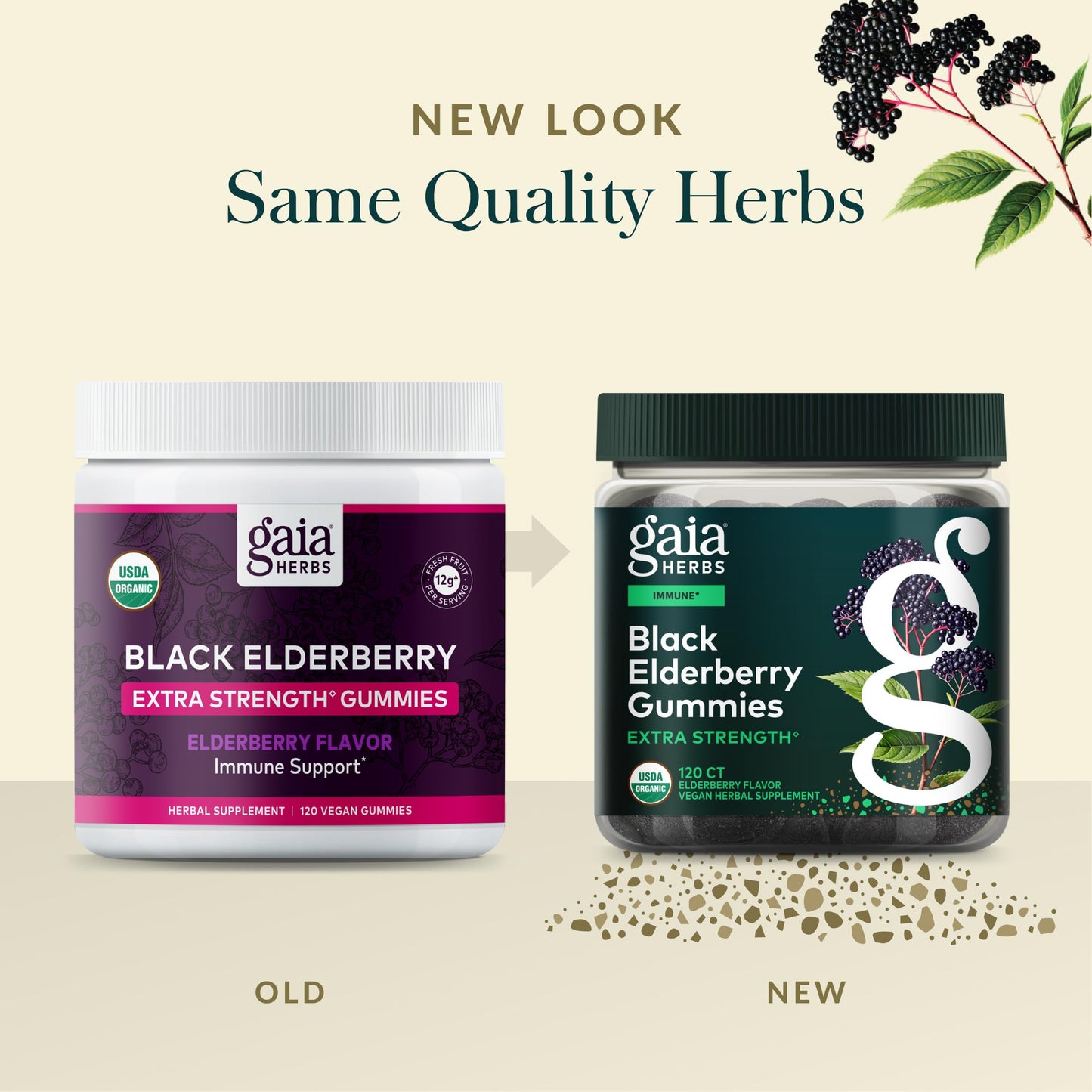 Gaia Herbs Black Elderberry Extra Strength Gummies, 120 Gummies