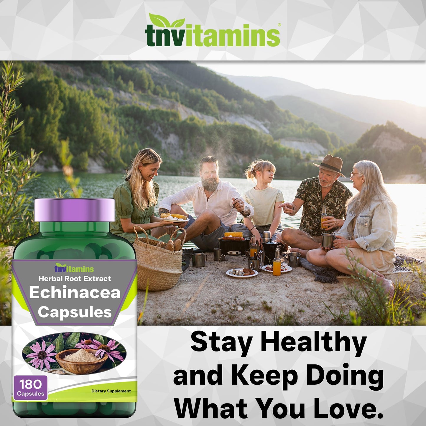 tnvitamins Echinacea Capsules, 180 Capsules