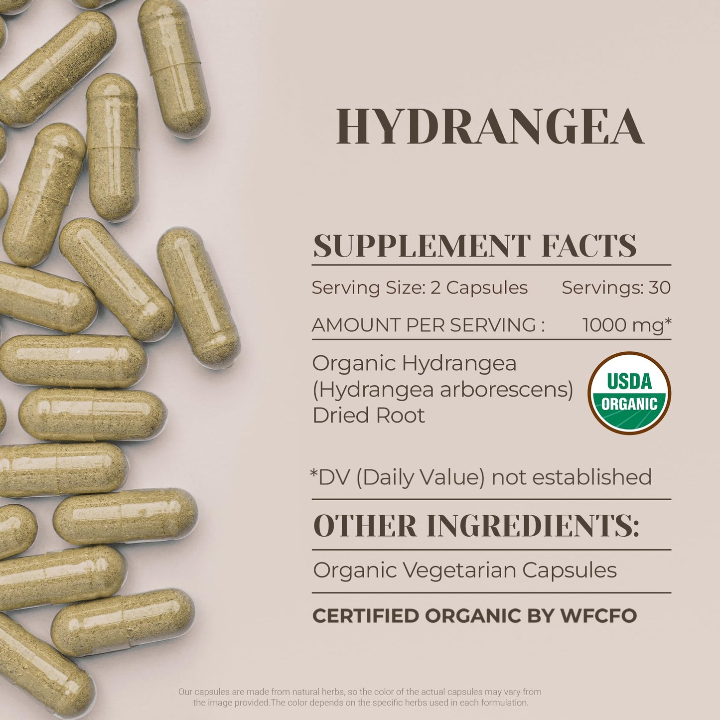 Garden Organics Hydrangea USDA Organic Capsules 60 Count