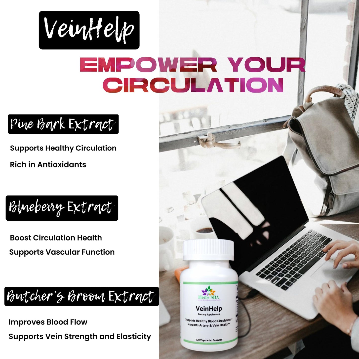 Herbs SRA VeinHelp 120 Capsules