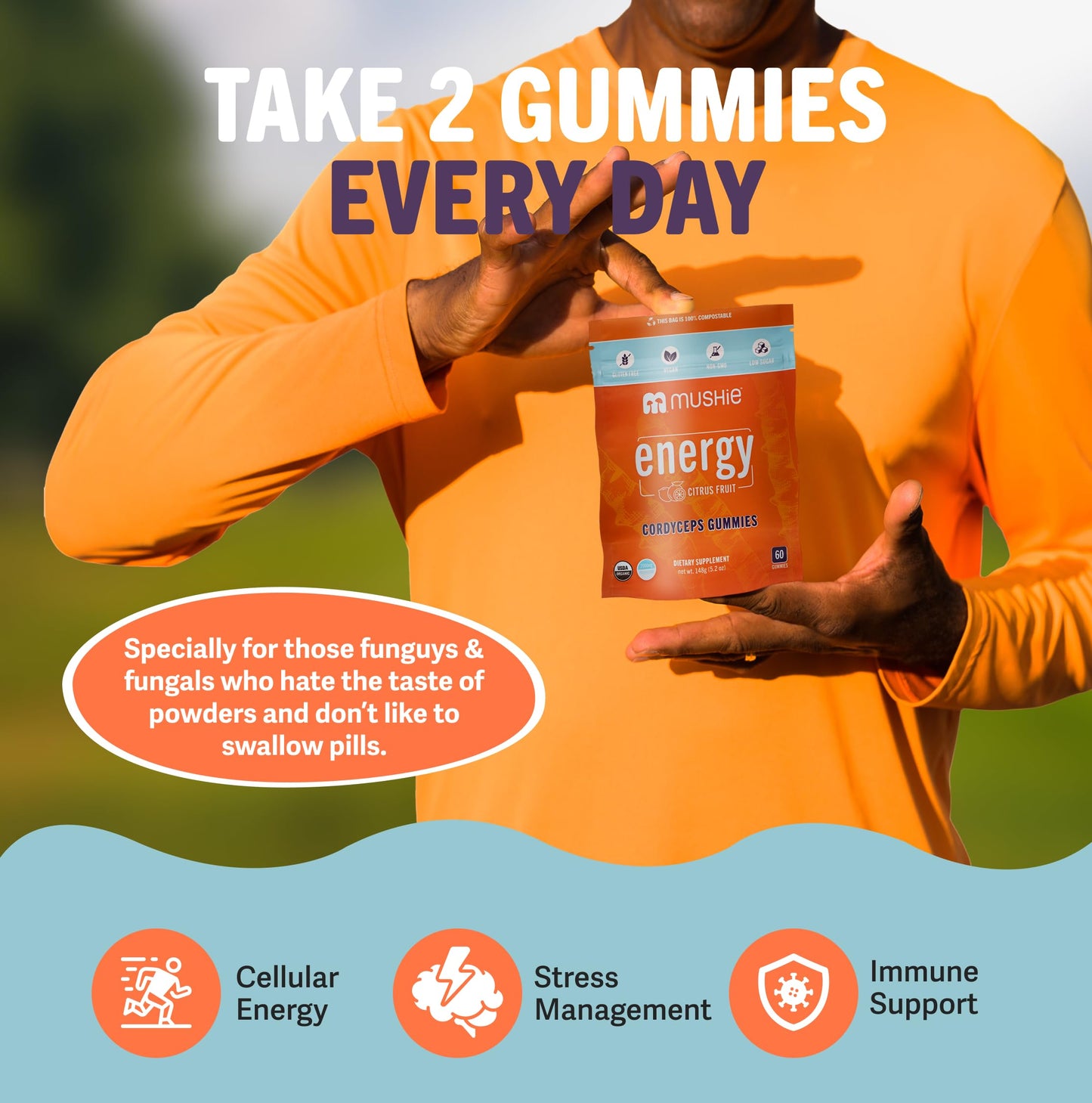 Mushie Cordyceps Mushroom Gummies Gummy 60 Count
