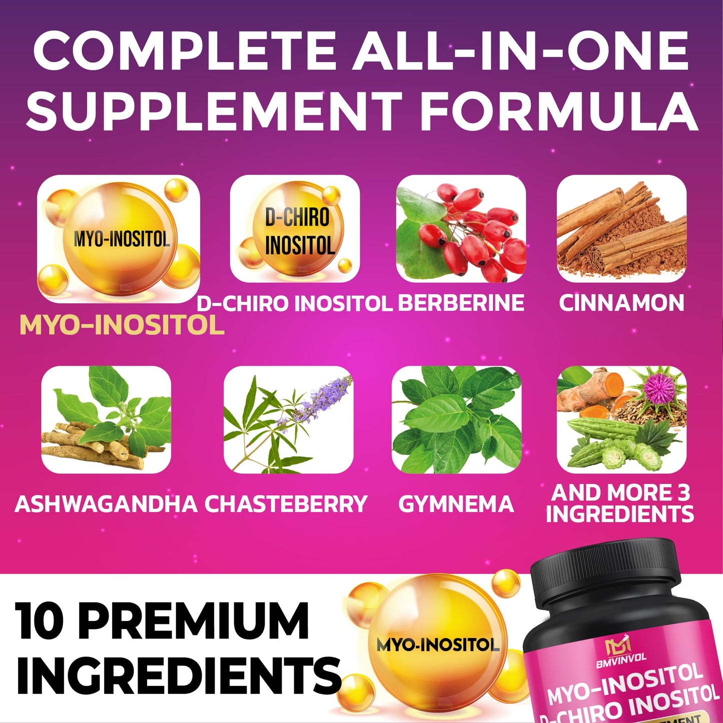 BMVINVOL Inositol Supplement Capsules, 30