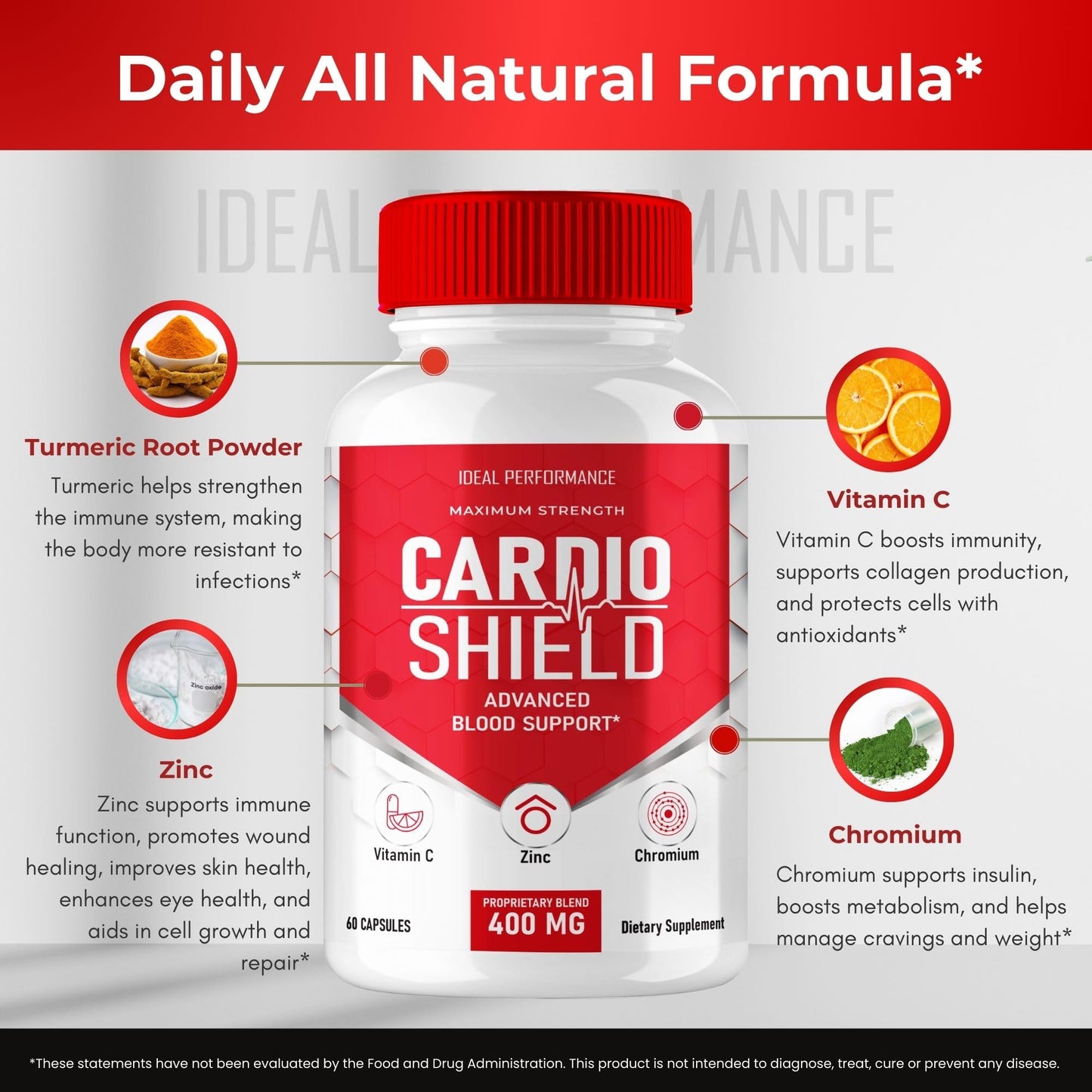 IDEAL PERFORMANCE Cardio Shield Advanced Blood Formula Capsules, 60 Count