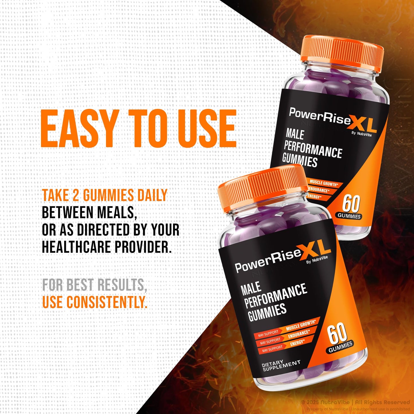 NutraVibe Power Rise XL Gummies, 300 Gummies
