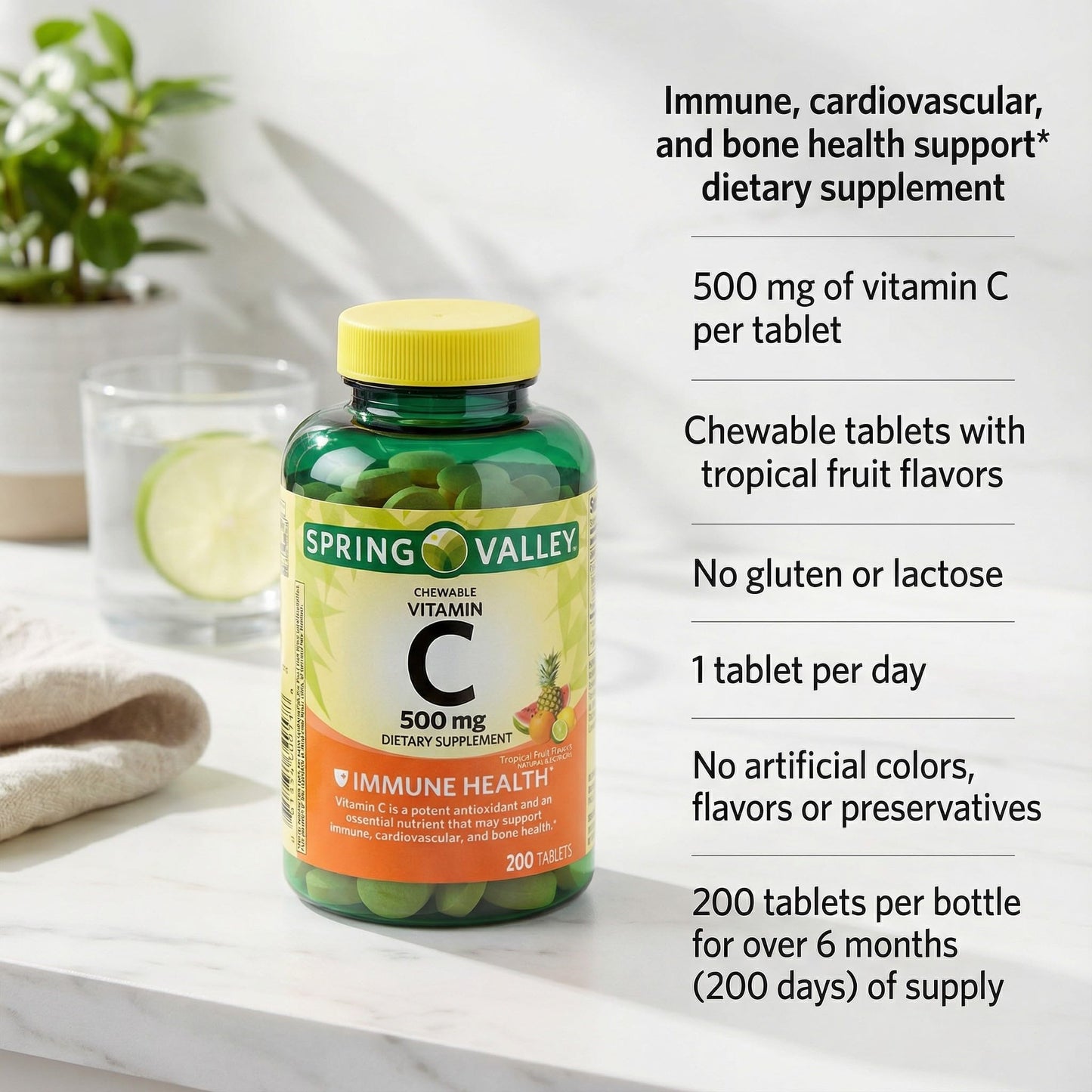 Generic Vitamin C 500mg Chewable Tablet 200 Count
