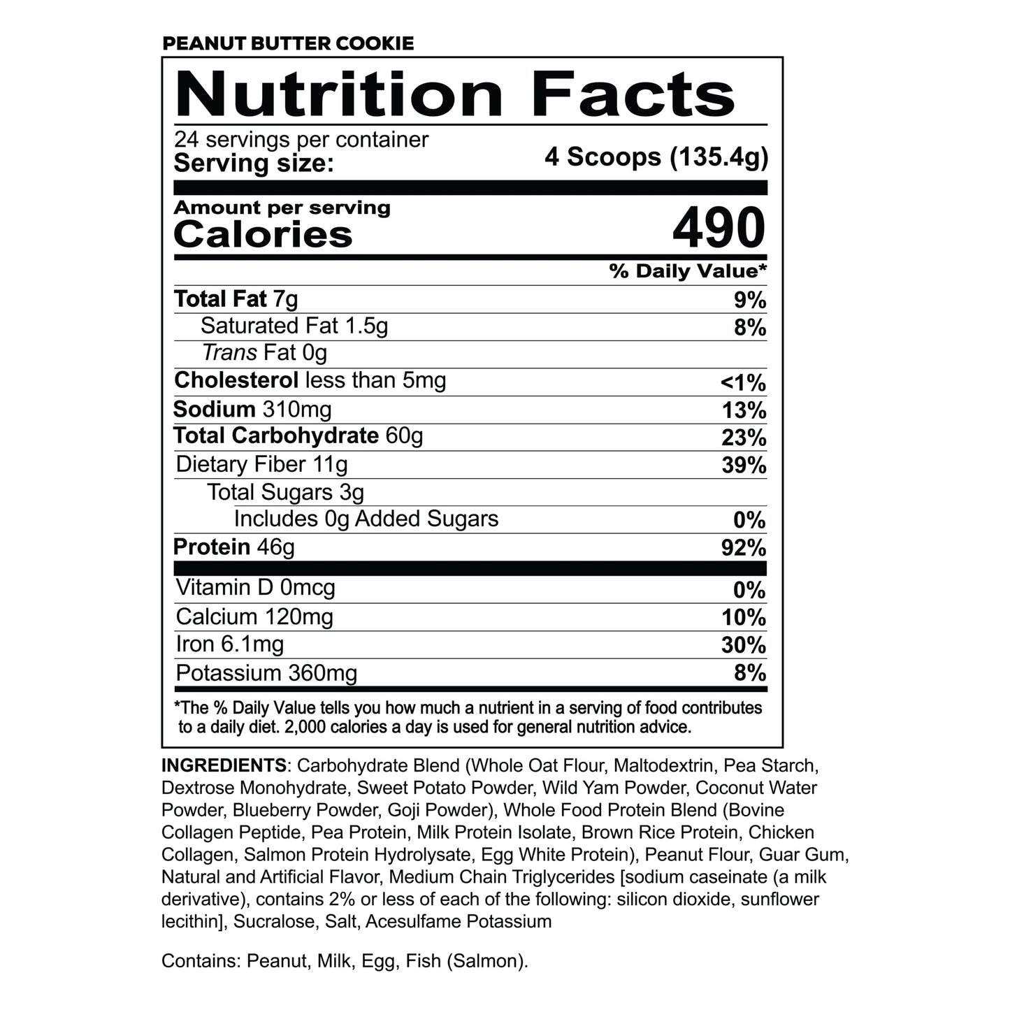 REDCON1 MRE Whole Food Protein Powder, Peanut Butter Cookie, 24 Servings
