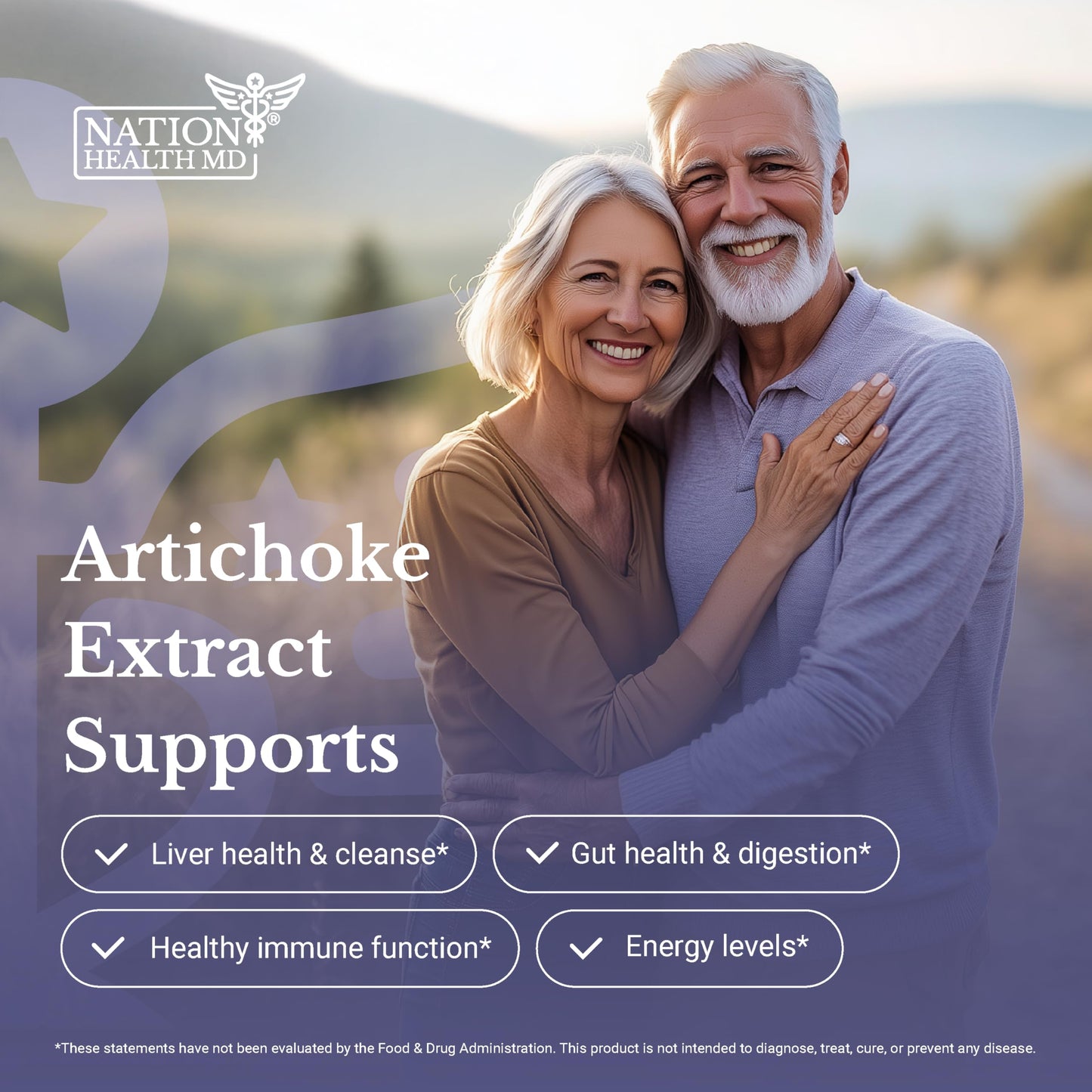 NATION HEALTH MD Artichoke 500 mg Natural Artichoke Extract for Liver Health Capsules 30 Count